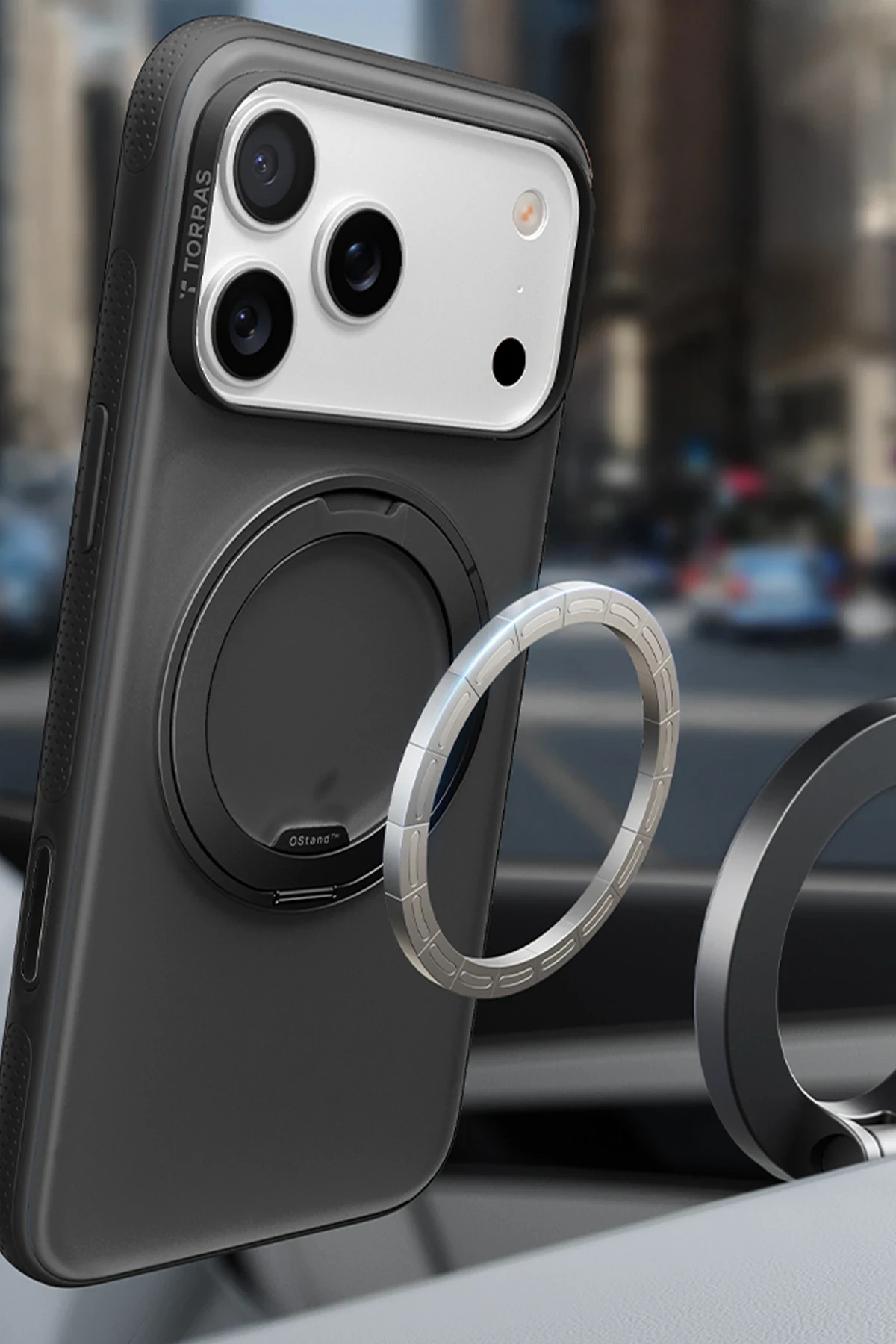 Torras Apple iPhone 17 O Stand R Fitness Serisi Magsafe Kılıf - Siyah