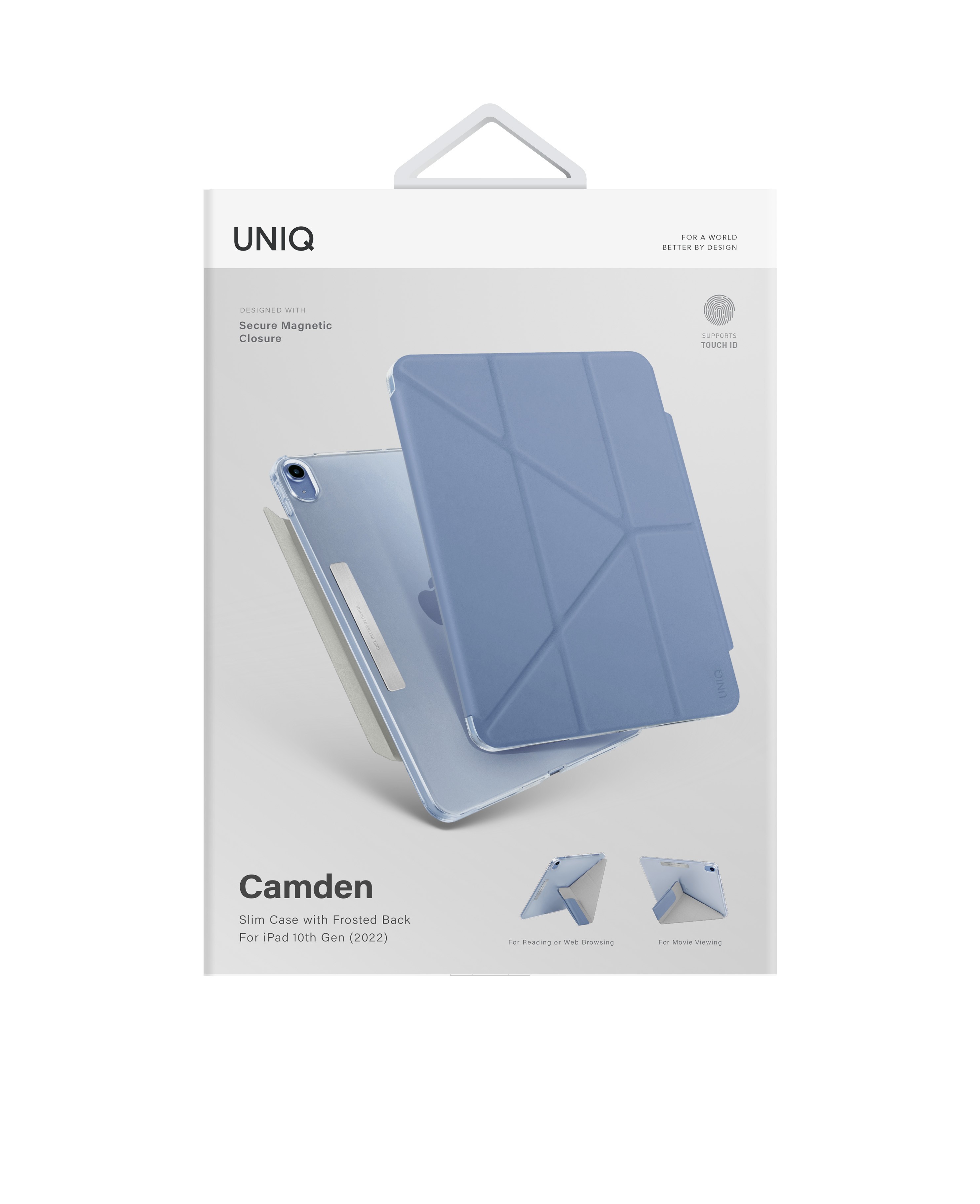 Uniq iPad 2022 10.9 (10.nesil) Camden Katlanabilir Tablet Kapak - Açık Mavi