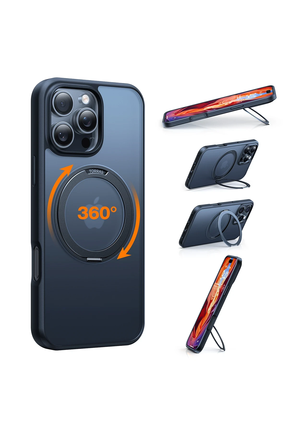 Torras Apple iPhone 16 Pro Max O Stand Pro Serisi Magsafe Kılıf - Siyah