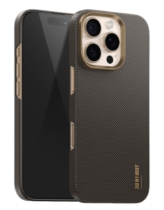 Blueo 16 Pro Max Plain Weave Fiber Magnetic Phone Case-600D-İp16ProMax-Gold