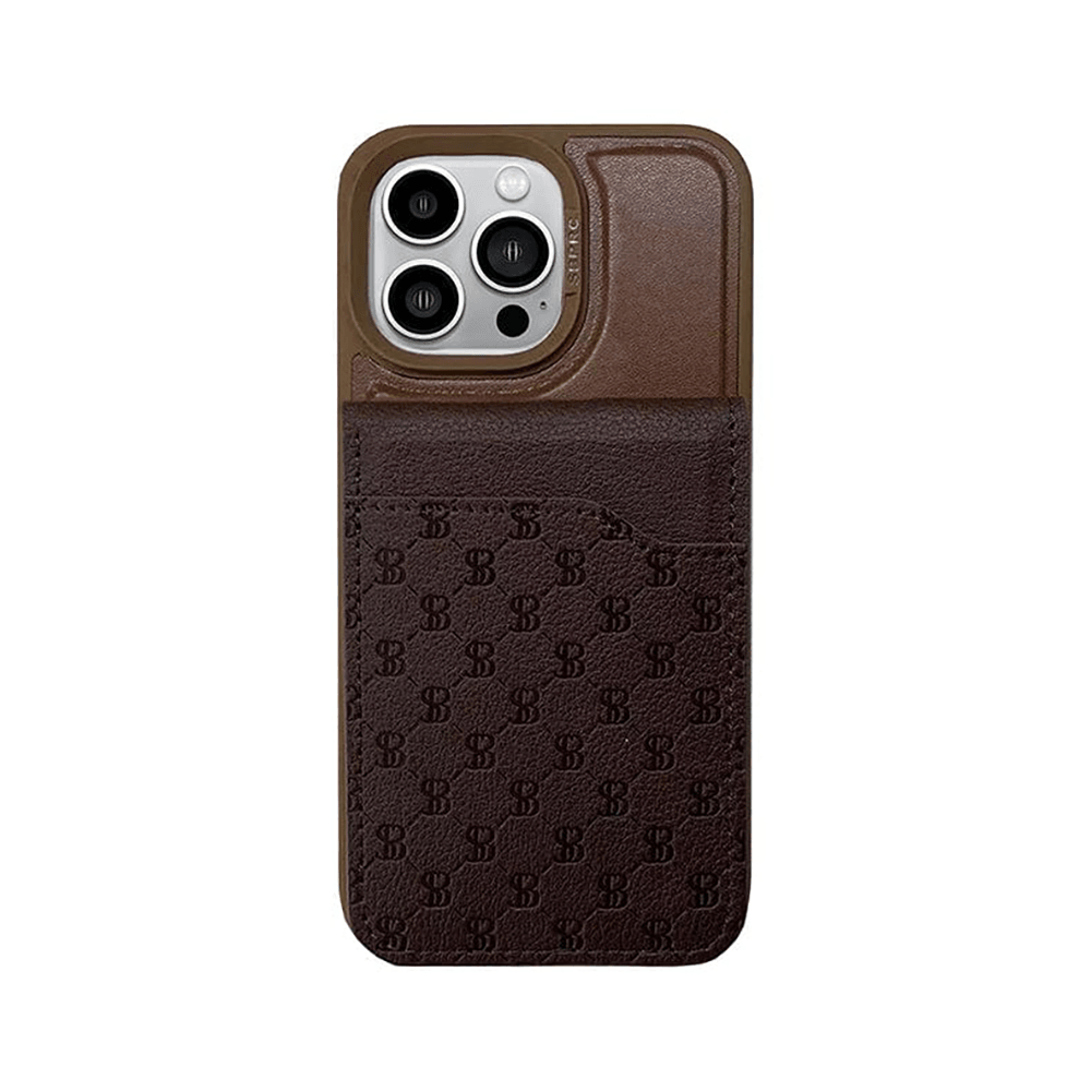 Apple iPhone 14 Pro Max Tımothy Series Leather-Look Wallet Case-Brown