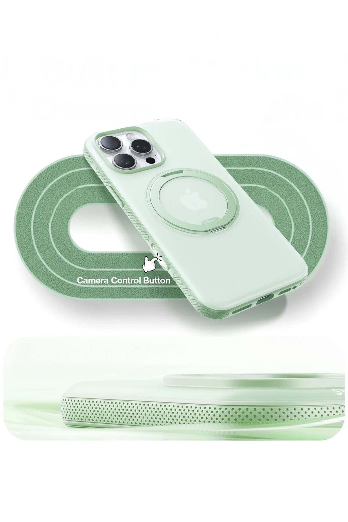 Torras Apple iPhone 16 Pro Max O Stand R Fitness Serisi Magsafe Kılıf - Açık Yeşil