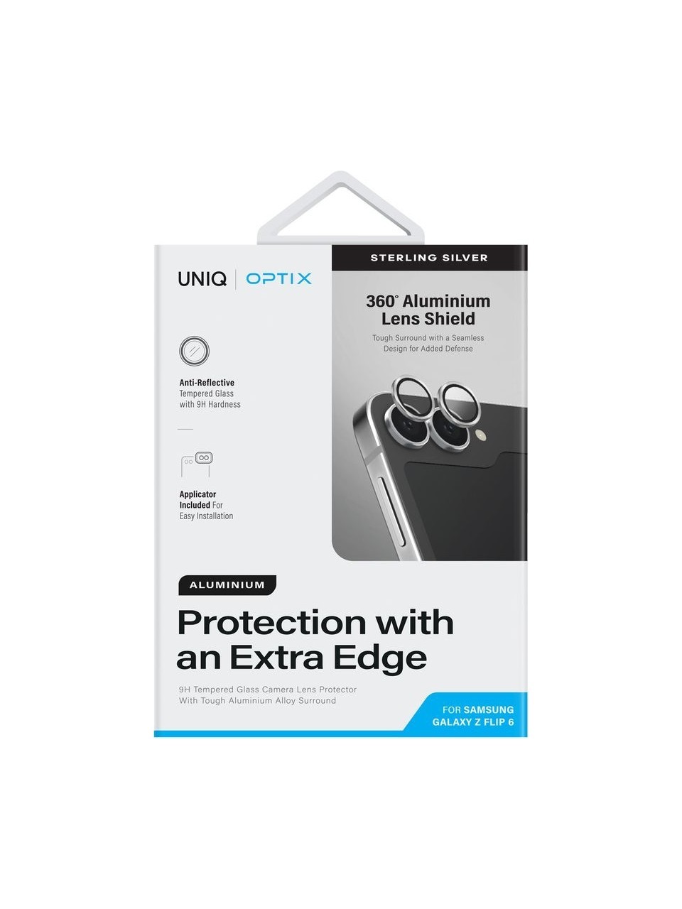 Unıq Optik Çelik Çerçeveli Kamera Koruyucu Lens Z Flip 6 - Silver