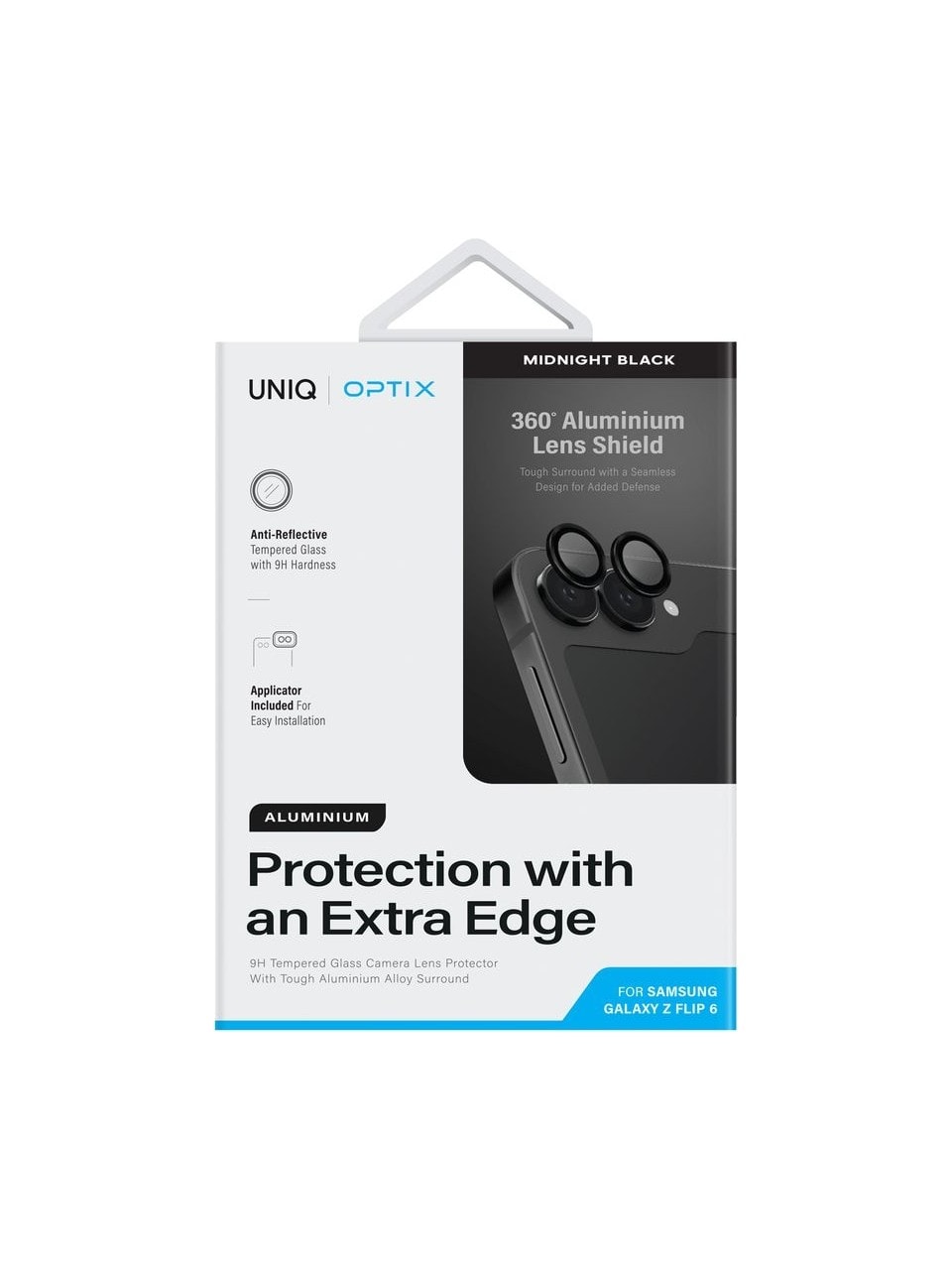 Unıq Optik Çelik Çerçeveli Kamera Koruyucu Lens Z Flip 6 - Black