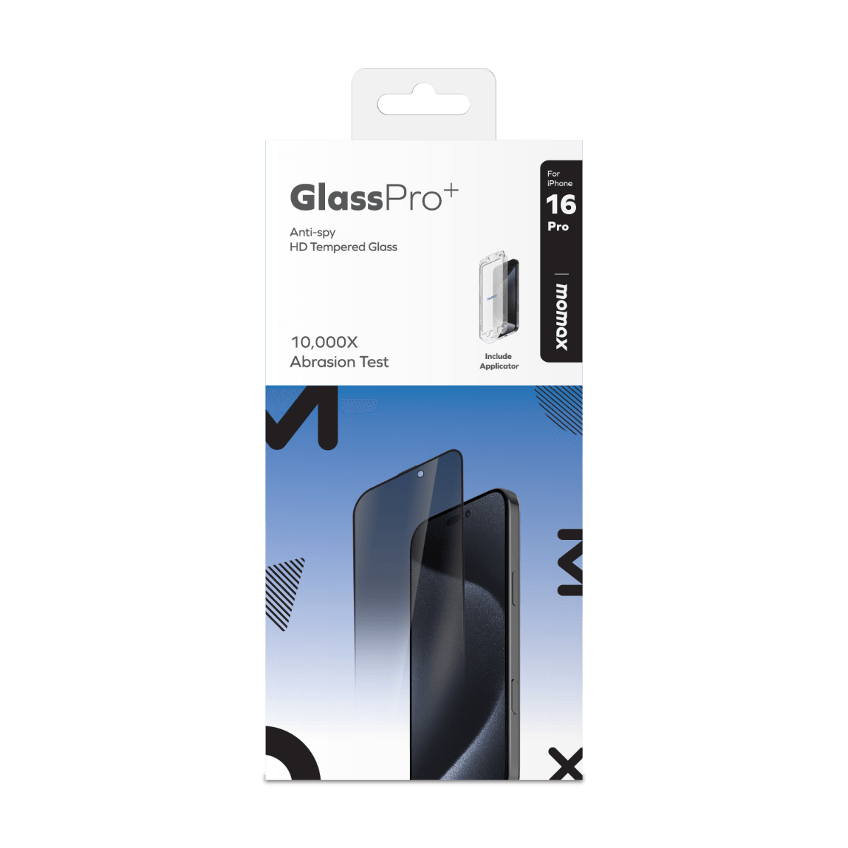 GlassPro+ Anti-spy HD Tempered Glass iPhone 16 Pro (Black)