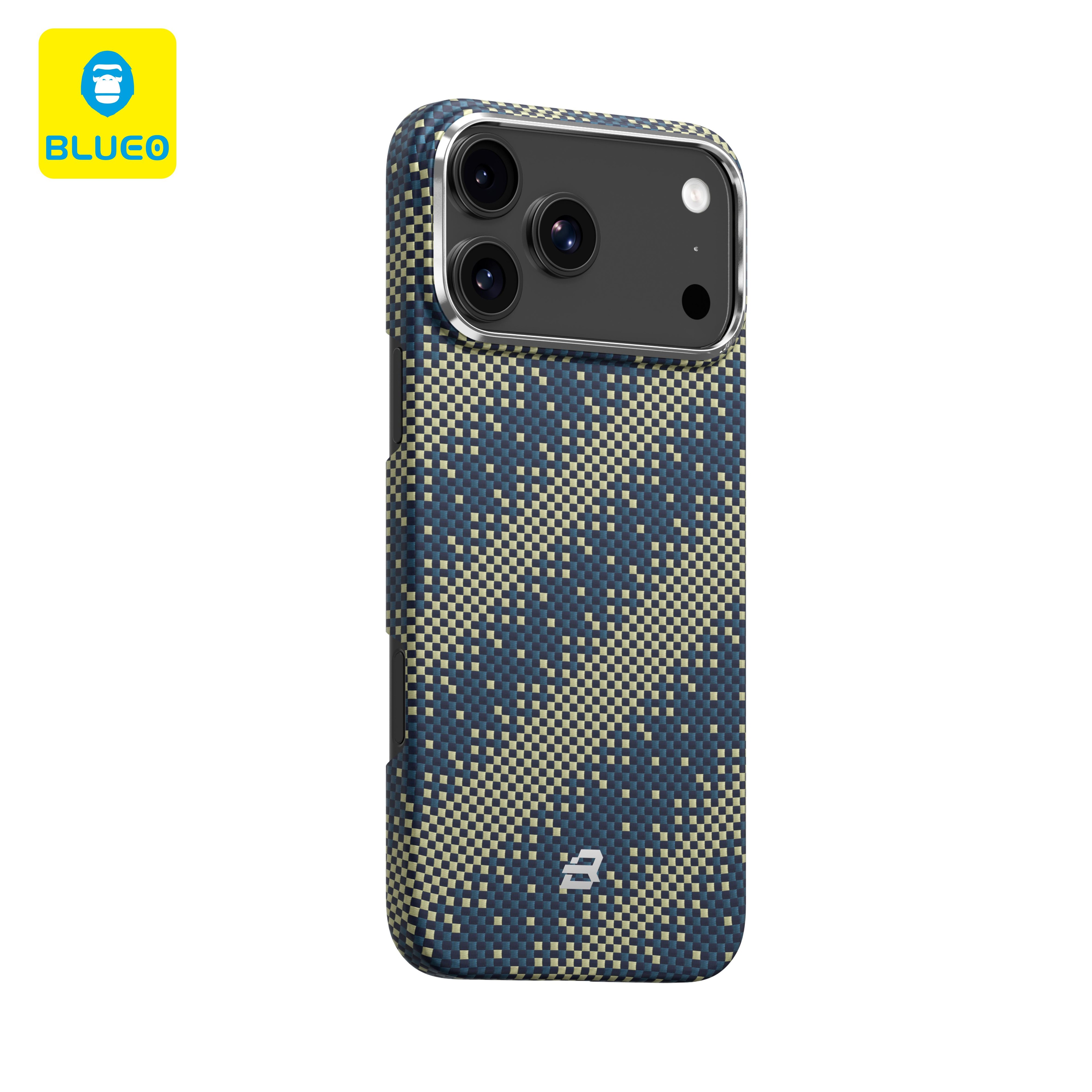 Blueo Gilded Tactile Wowen iPhone 17 Pro Uyumlu MagSafe Özellikli Galaxy Aramid Fiber Green