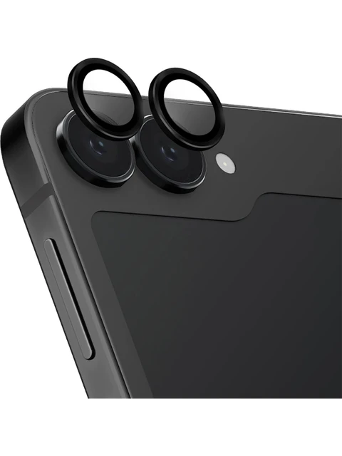 Unıq Optik Çelik Çerçeveli Kamera Koruyucu Lens Z Flip 6 - Black