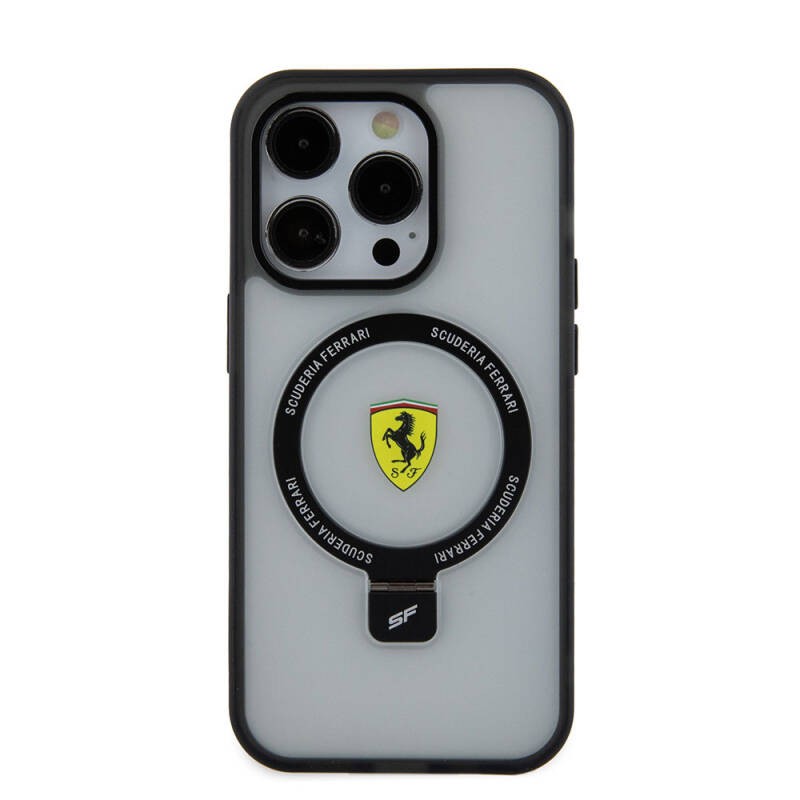 FERRARİ HC MAGSAFE RING STAND TRANSP. BLACK iPhone 15 PRO FEHMP15LUSCAH