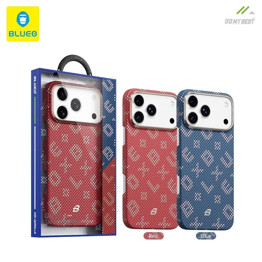 Blueo Gilded Tactile Wowen iPhone 17 Pro Max Uyumlu MagSafe Özellikli Galaxy Aramid Fiber Red