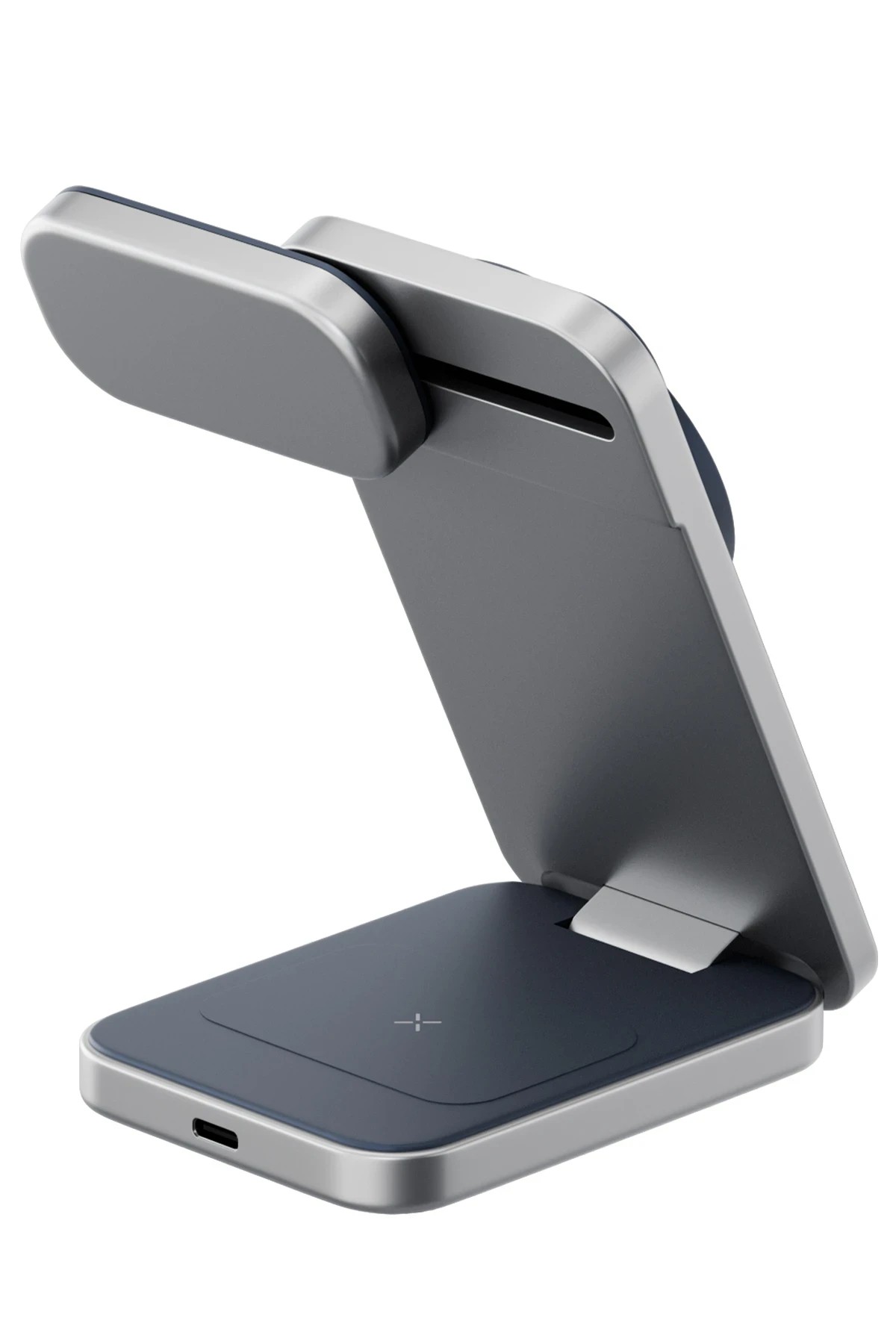Energea MagTrio Plus 3in1 Katlanabilir 15W Telefon Saat Airpods Masaüstü Hızlı Şarj Standı - Lacivert