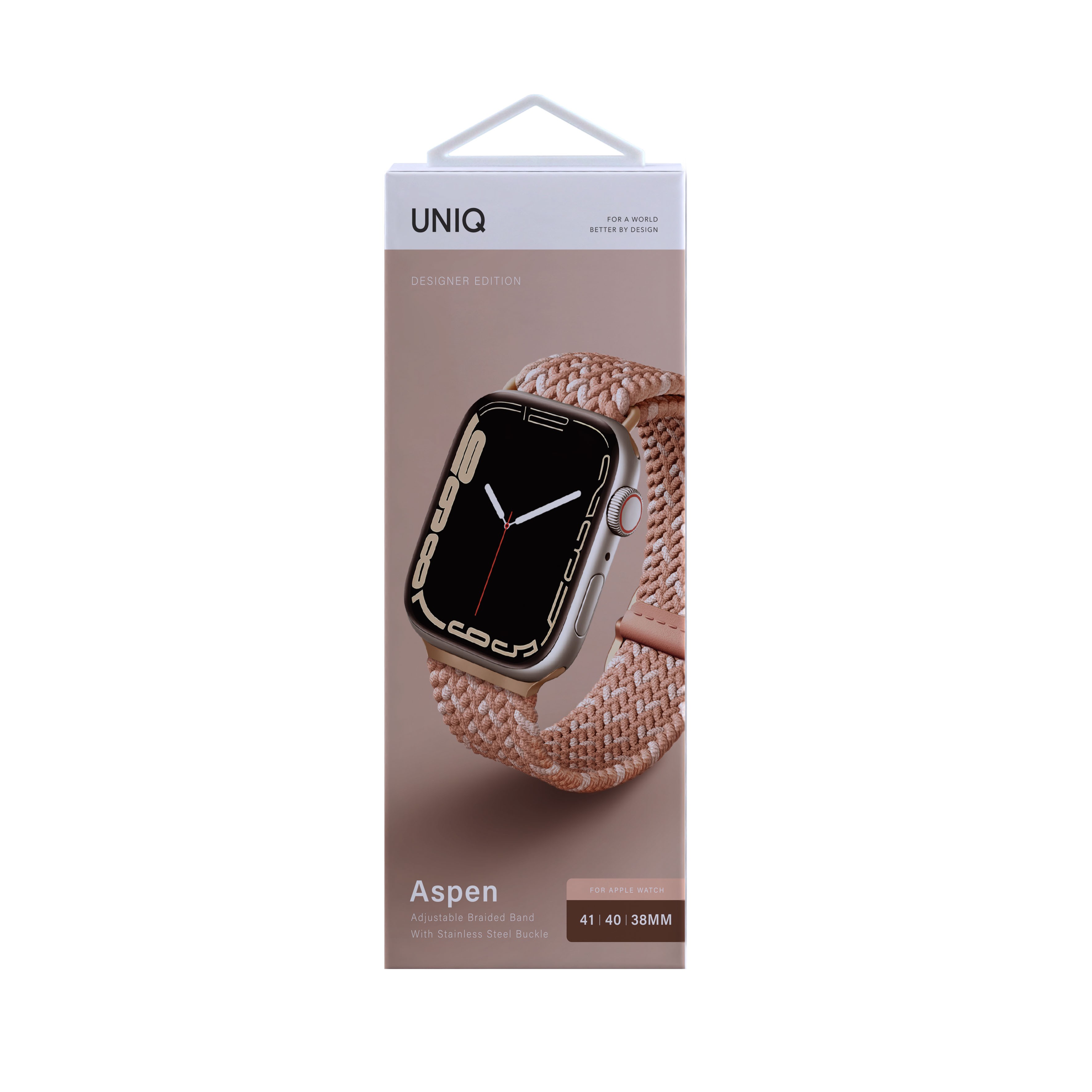 Uniq Watch 41mm Aspen Designer Örgülü Kordon - Pembe