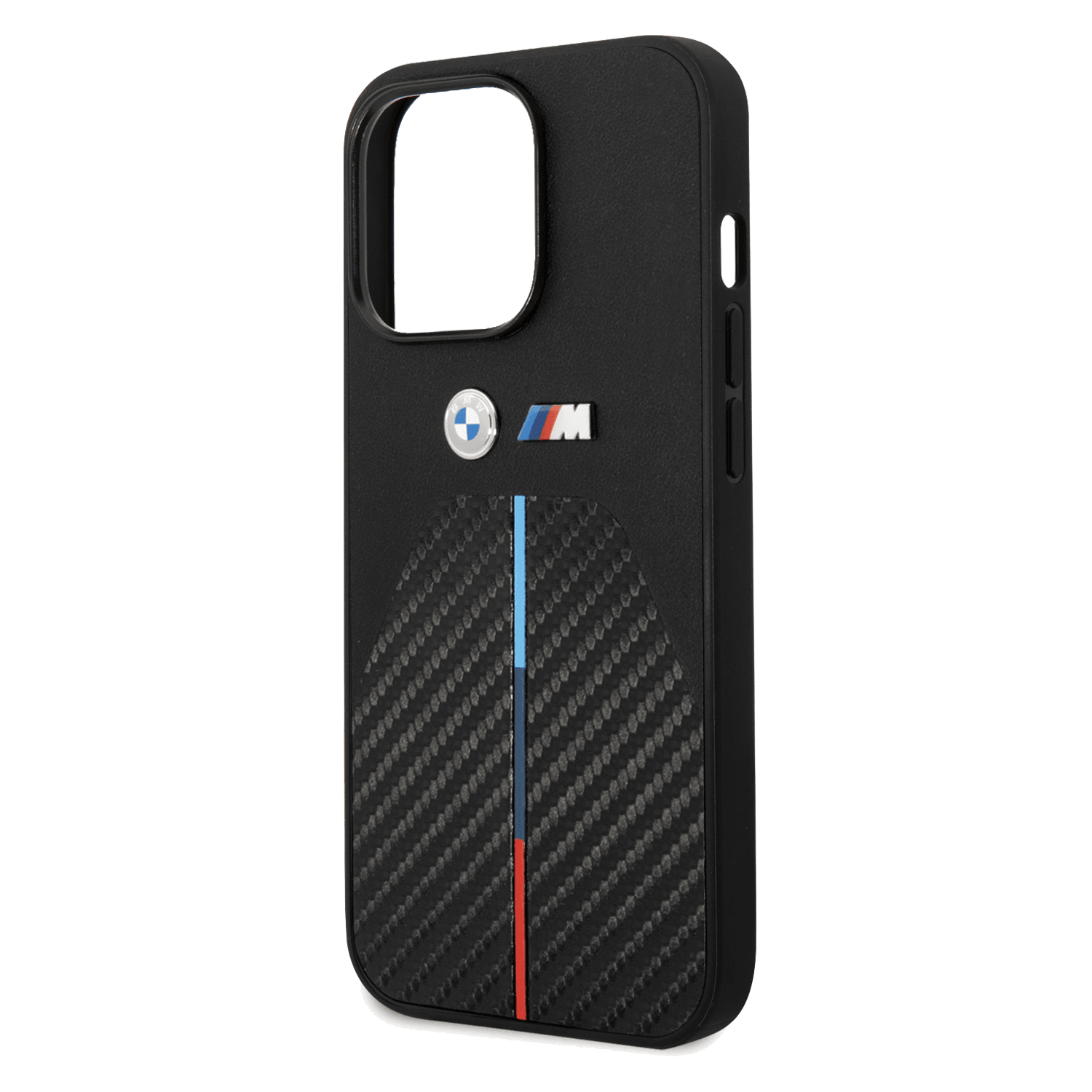 BMW Apple iPhone 14 Pro Compatible M Series PU Leather/Carbon Case BMHCP14L22NStb - Black