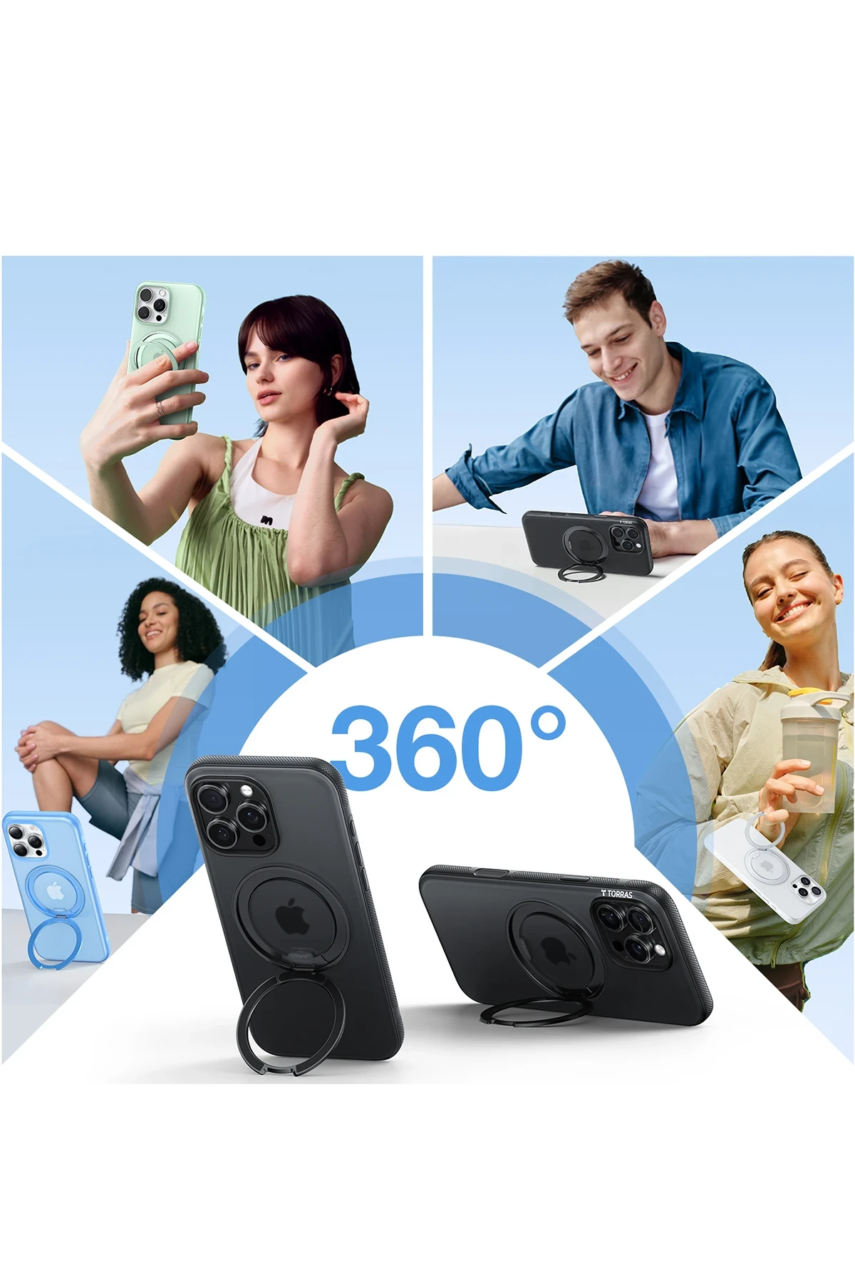 Torras Apple iPhone 16 Pro Max O Stand R Fitness Serisi Magsafe Kılıf - Siyah