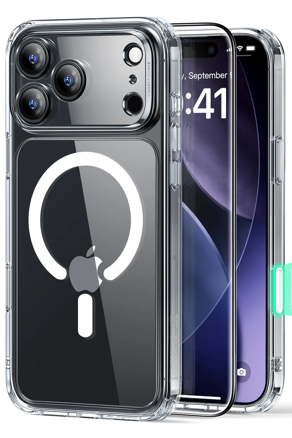 ESR Apple iPhone 17 Pro Classic Hybrid Magsafe Kapak + Cam Hediyeli Set - Şeffaf