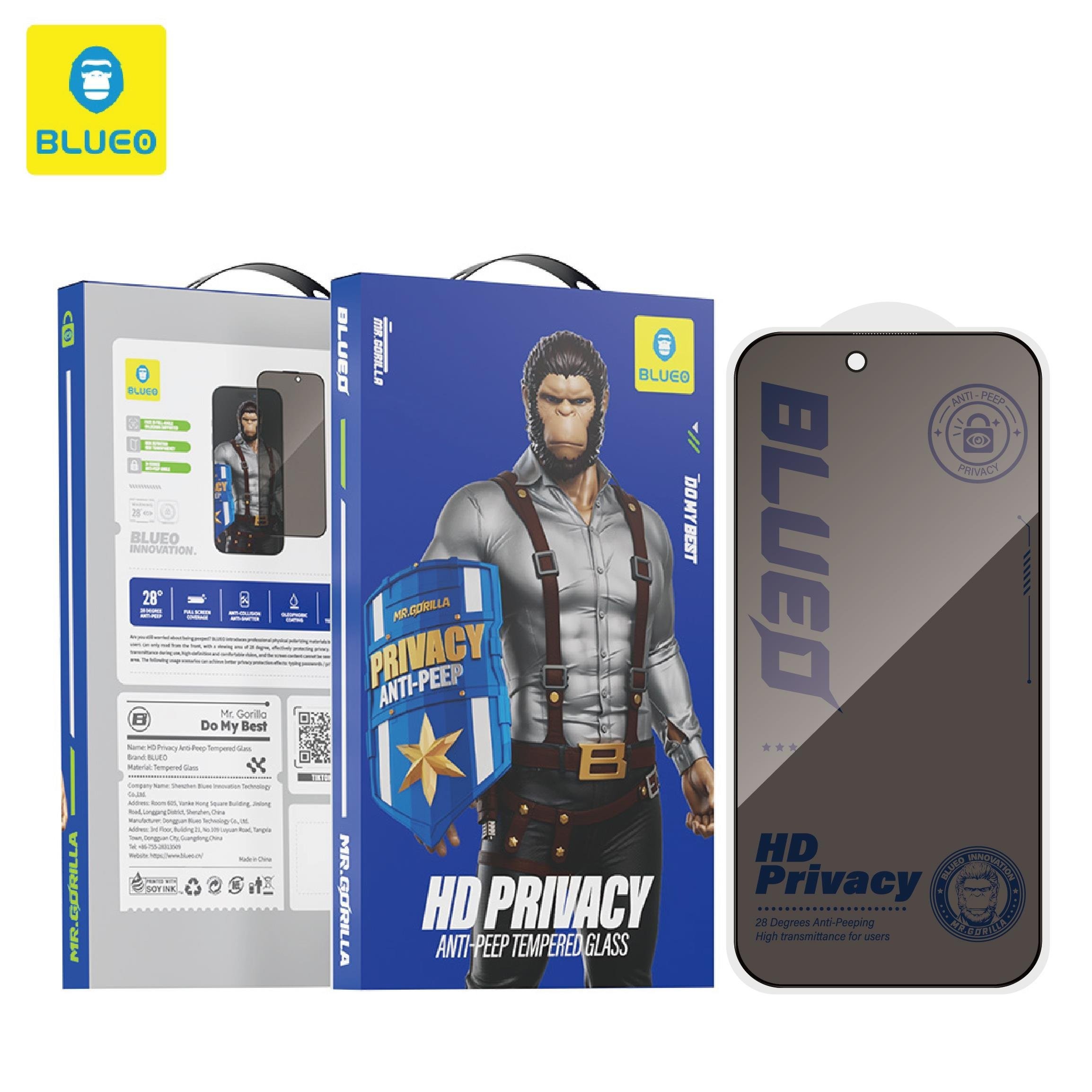 Blueo Anti-Peep Privacy iPhone 17 17 Pro Uyumlu Hayalet Full Cam Ekran Koruyucu Göz Yormayan HD Görüntü