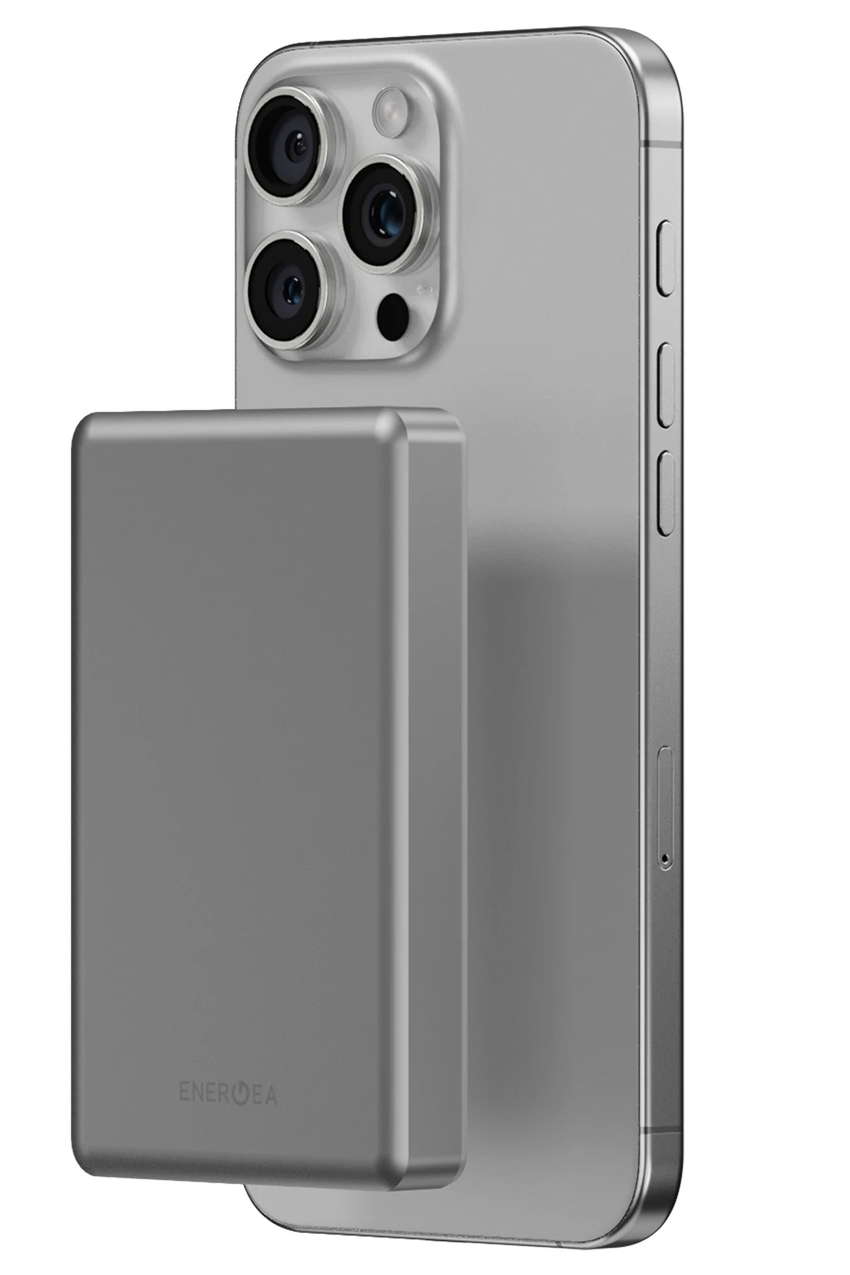 Energea AluPac 10K 10.000 mAh 20W Type-C ve 15W Kablosuz Şarj Çıkışlı PD Hızlı Şarj Magsafe Powerbank - Natural Grey