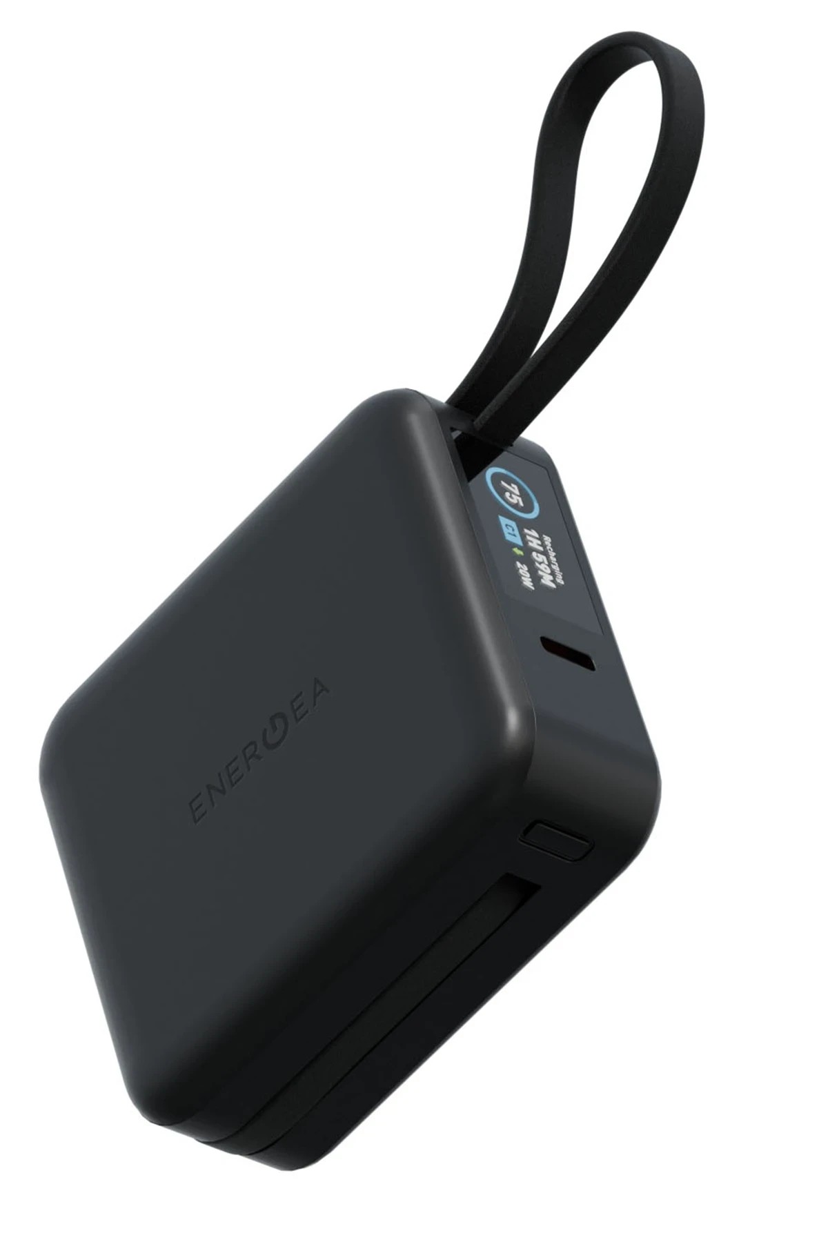 Energea MagPac Mini Plus Dijital Göstergeli 10.000 mAh 2 Adet 20W Type-C Kablolu 1 Adet 20W Type-C ve 15W Kablosuz Şarj Çıkışlı PD Hızlı Şarj Magsafe Powerbank - Siyah