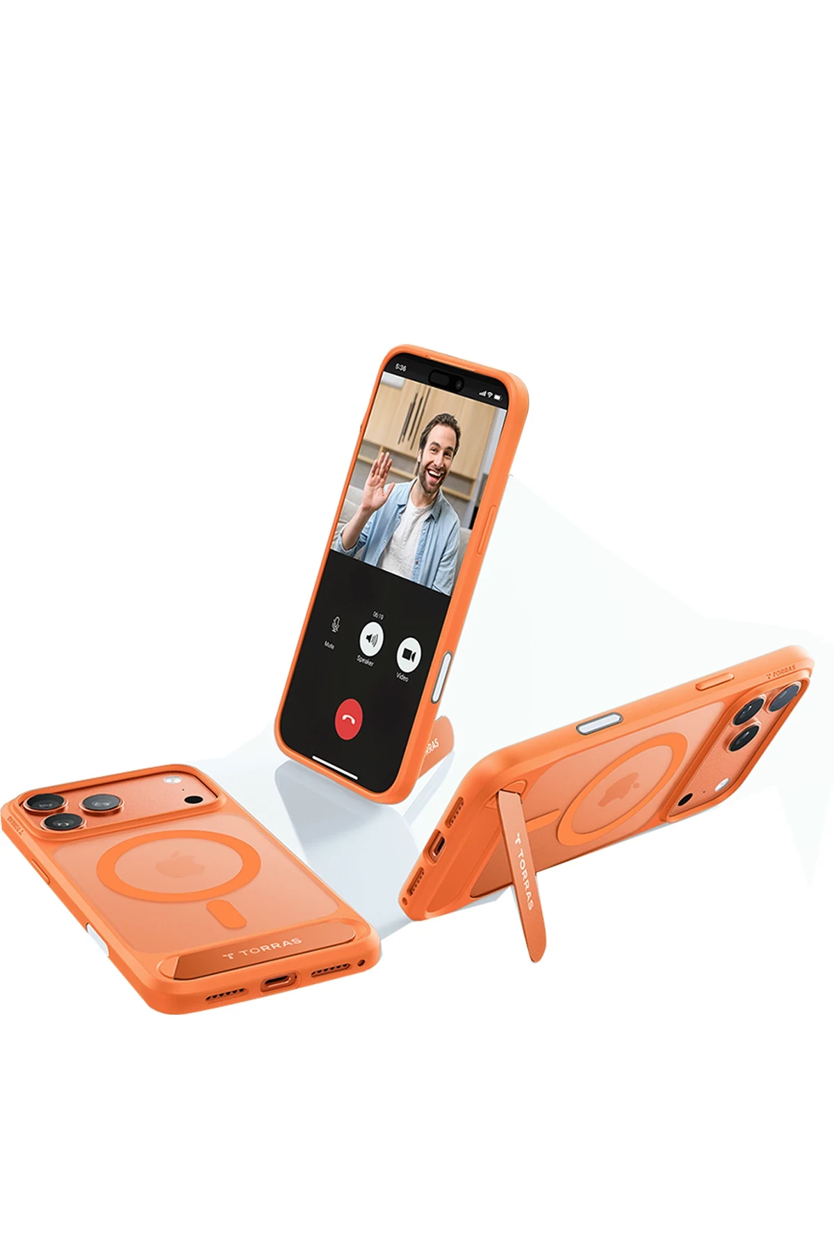 Torras Apple iPhone 17 Pro P Stand Serisi Magsafe Kılıf - Turuncu