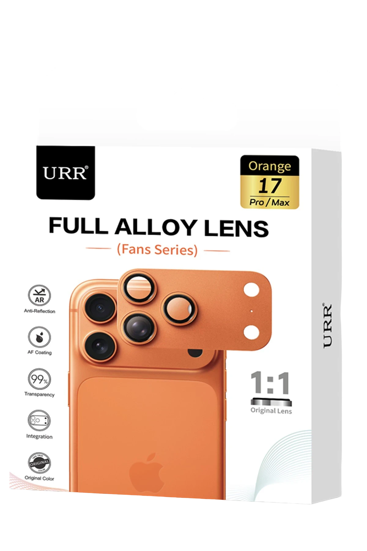 URR Apple iPhone 17 Pro Max Fans Series Full Alloy Kamera Lens Koruyucu - Mavi
