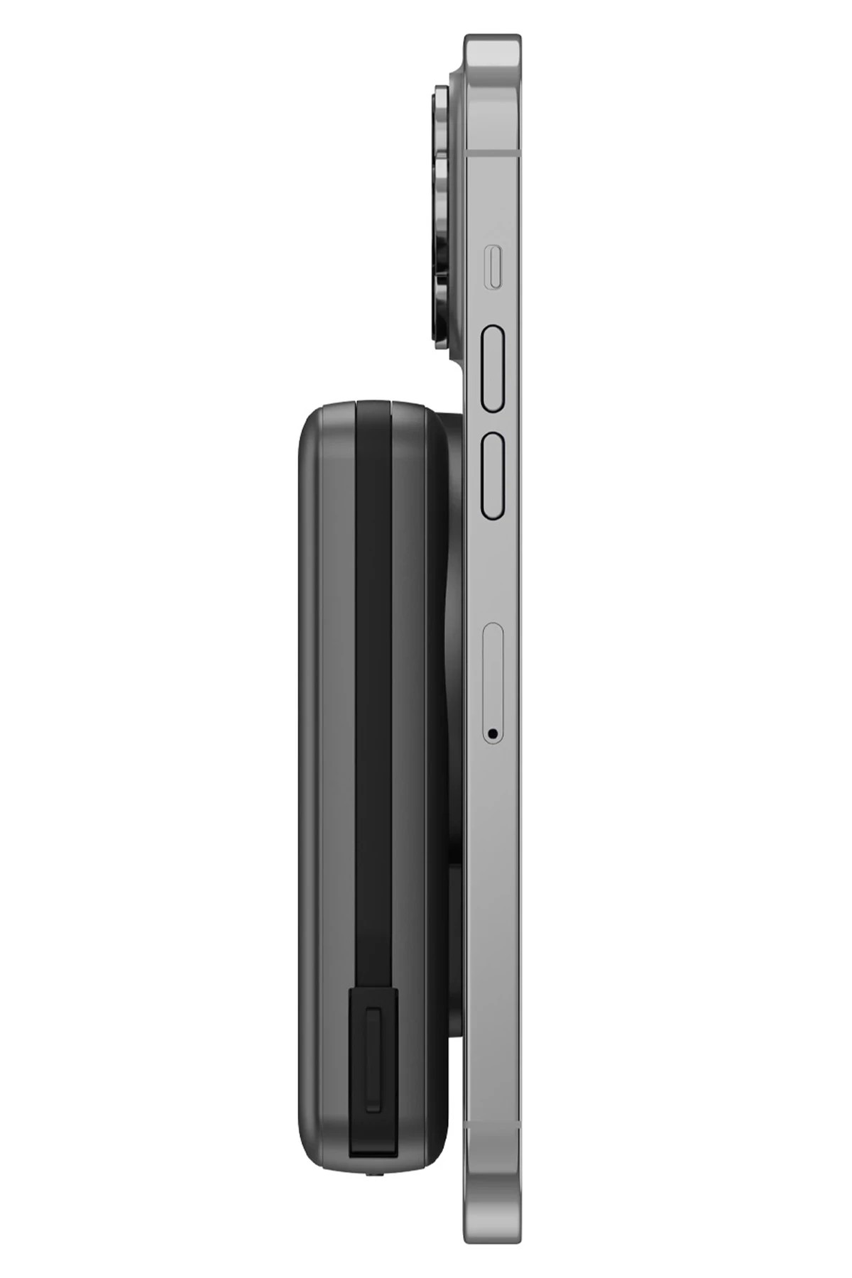 Energea MagPac Pro Plus 10.000 mAh 1 Adet 20W Type-C 1 Adet 20W Type-C Kablo ve 15W Kablosuz Şarj Çıkışlı PD Hızlı Şarj Magsafe Powerbank - Koyu Gri