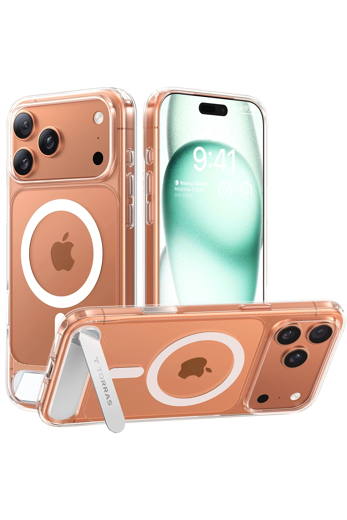 Torras Apple iPhone 17 Pro Max P Stand Serisi Magsafe Kılıf - Şeffaf