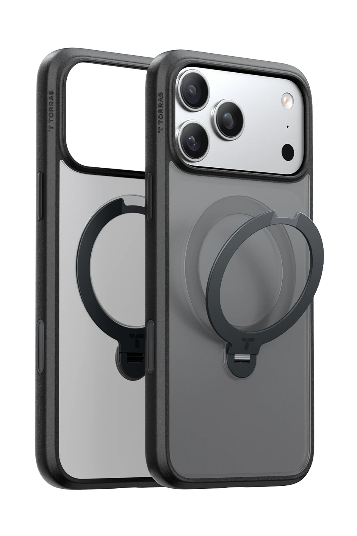 Torras Apple iPhone 17 Air O Stand Spin Serisi Magsafe Kılıf - Siyah
