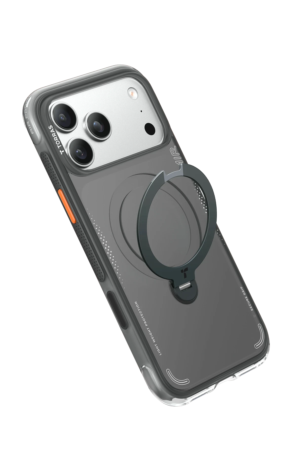 Torras Apple iPhone 17 Pro Max O Stand Spin Air Serisi Magsafe Kılıf - Siyah