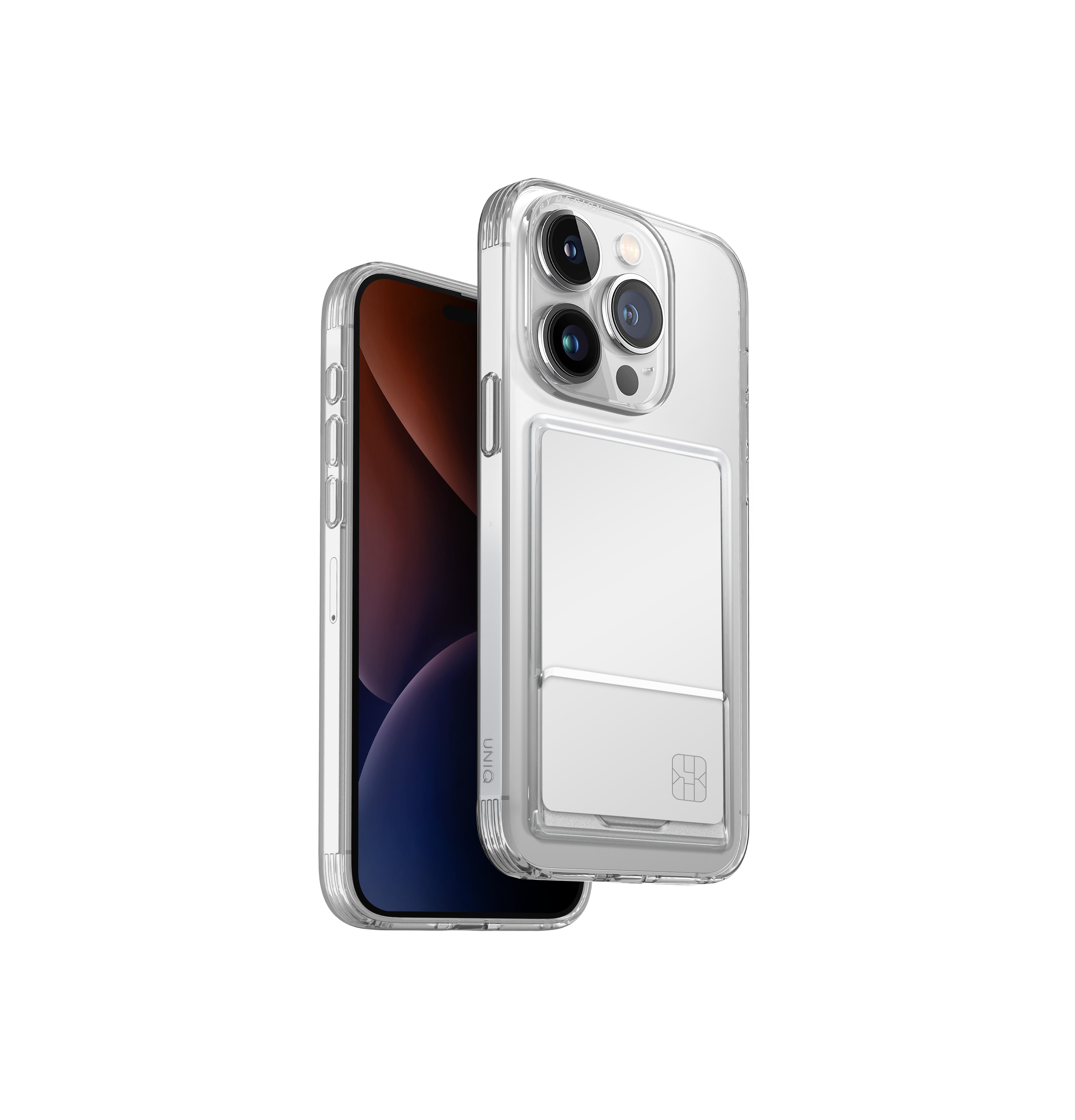 Uniq iPhone 15 Pro Max Air Fender Kartvizitli Kapak - Şeffaf