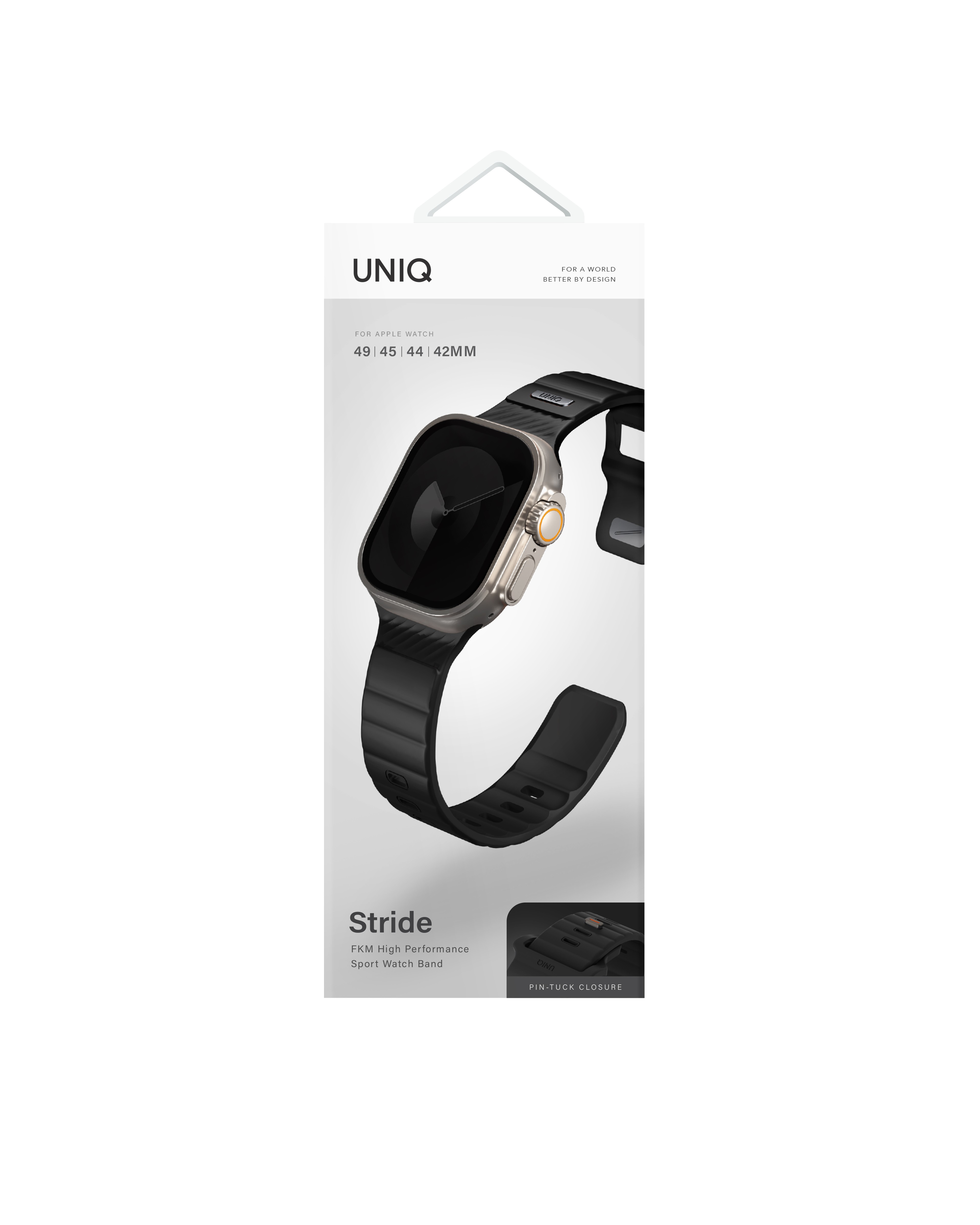 Uniq Watch Ultra 49mm Stride FKM Silikon Kordon - Siyah