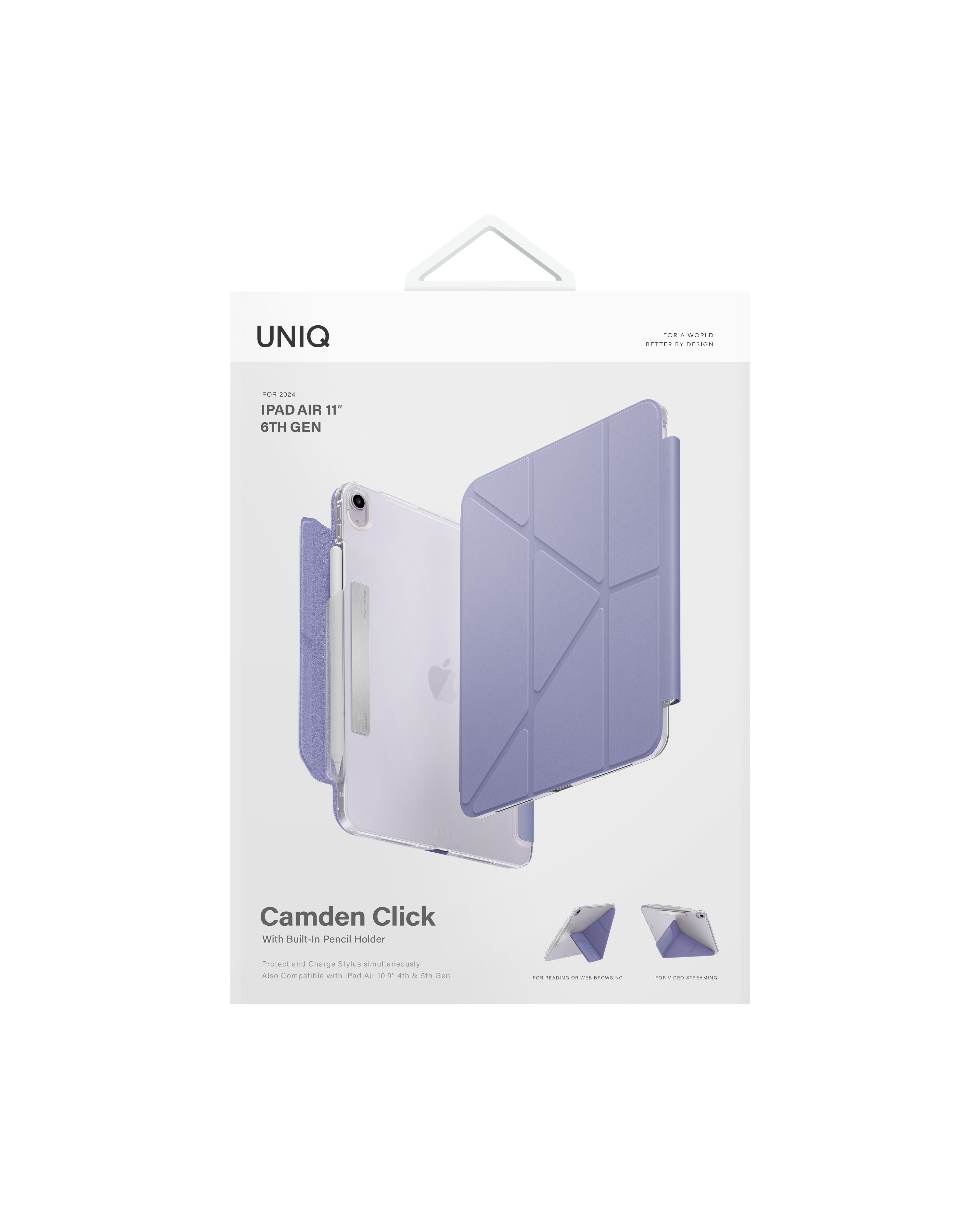 Uniq iPad Air 11 (2024) Camden Katlanabilir Tablet Kapak - Lila