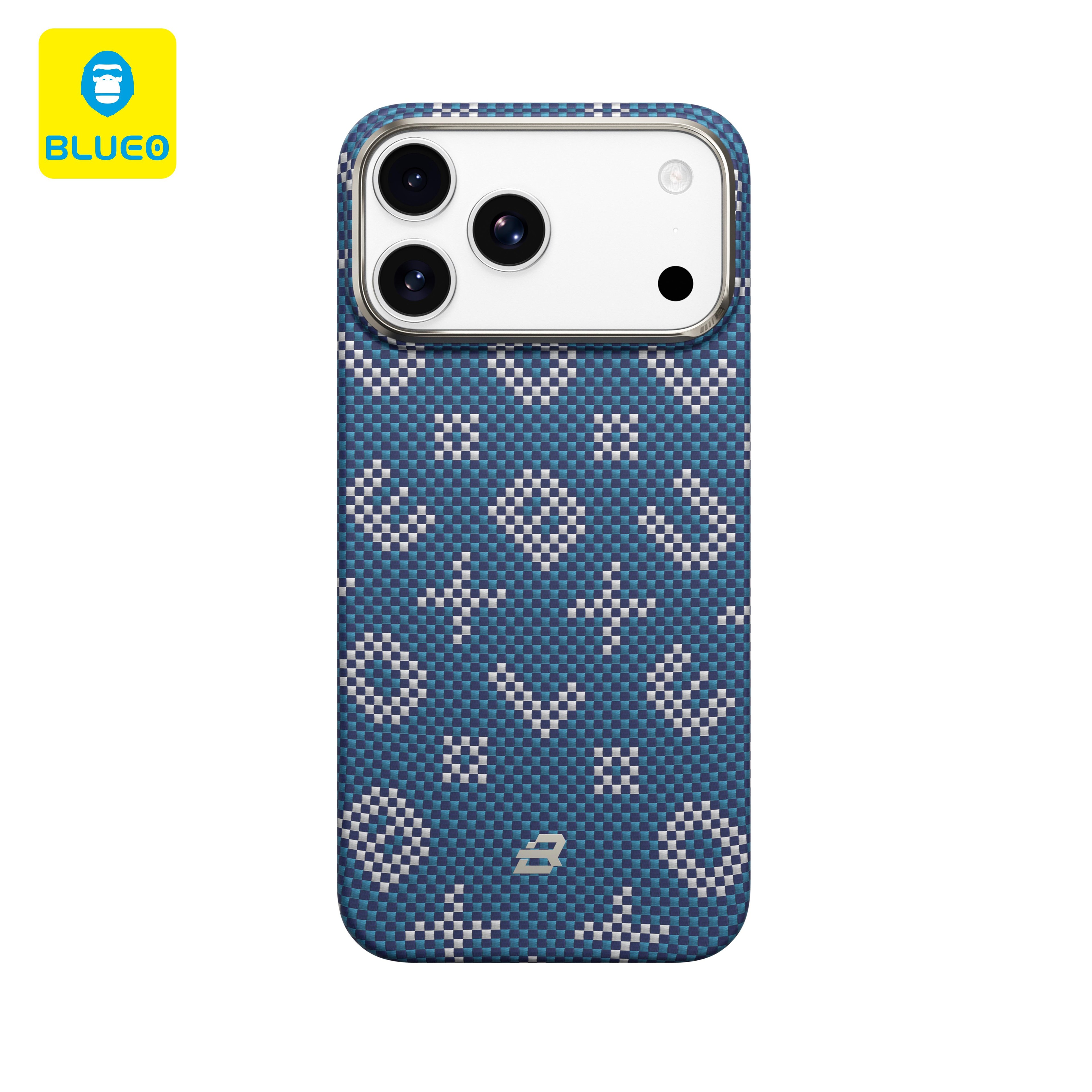 Blueo Gilded Tactile Wowen iPhone 17 Pro Max Uyumlu MagSafe Özellikli Galaxy Aramid Fiber Blue
