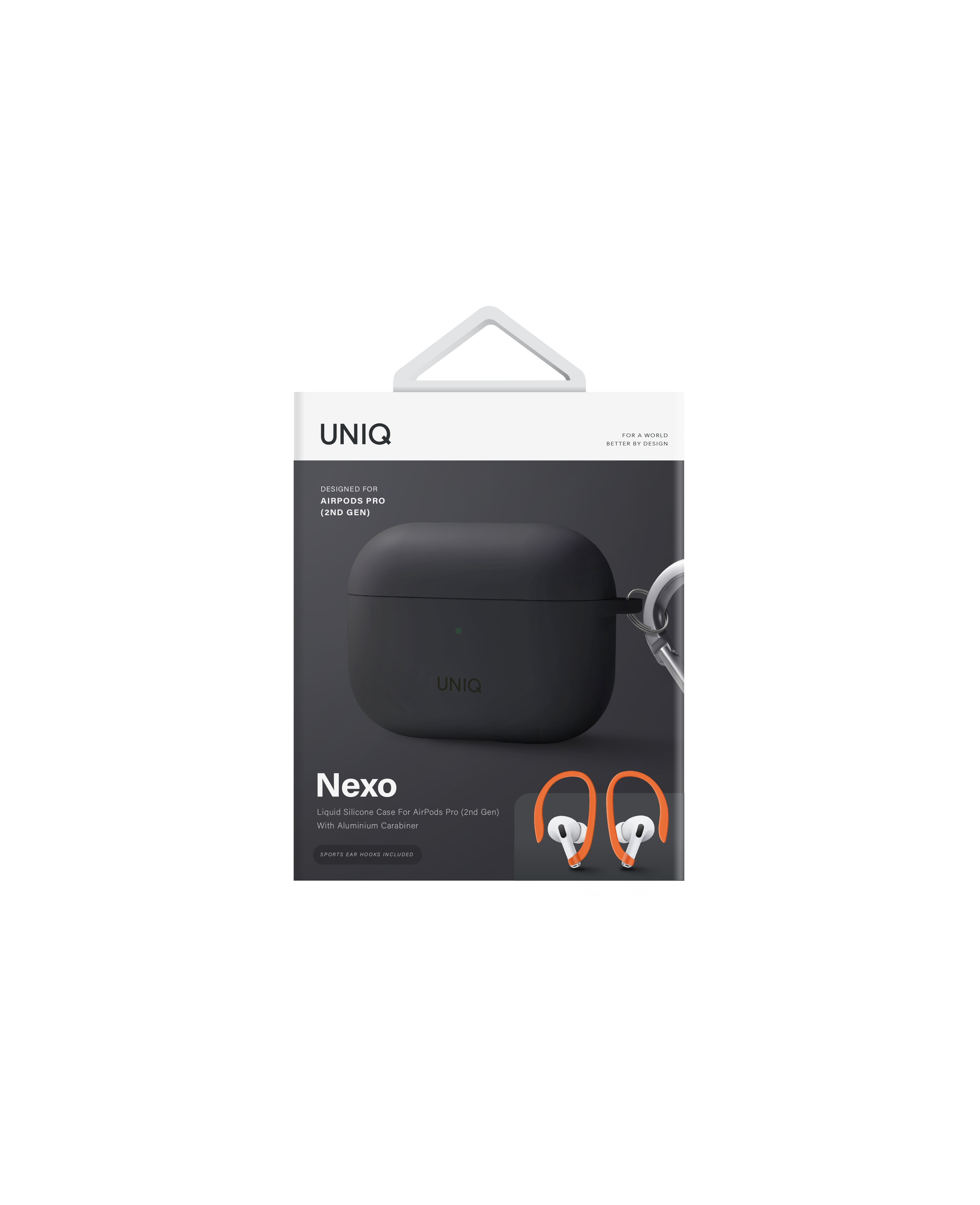 Uniq Airpods Pro 2 (2.nesil) Nexo Silikon Kılıf - Siyah