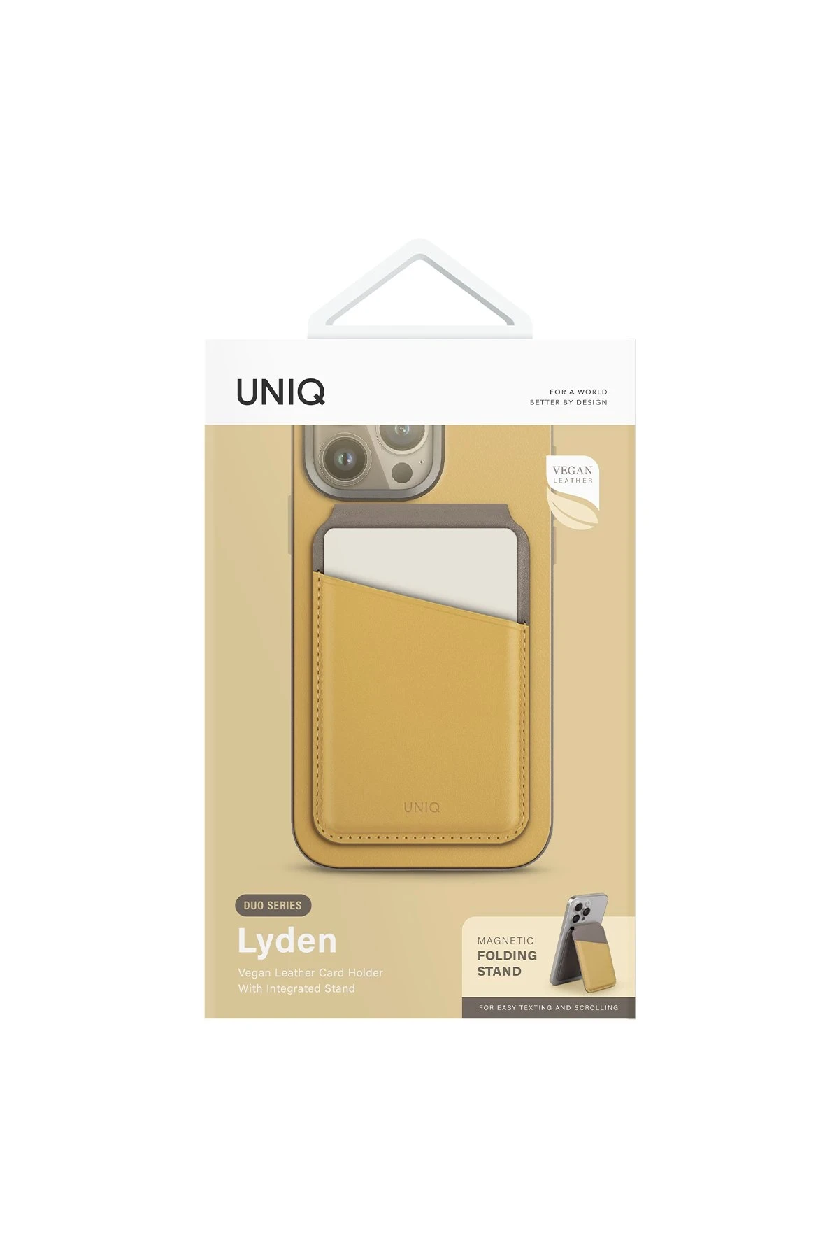 Uniq Lyden DS RFID-Block Manyetik Kartlıklı Stant - Sarı