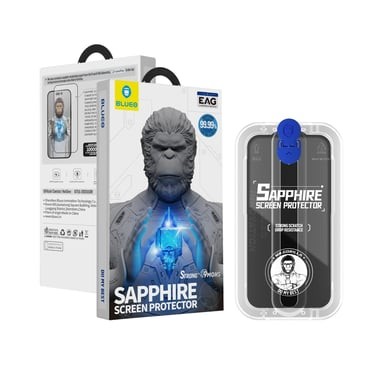 Blueo 15 Pro Max Uyumlu Sapphire Anti-static Uygulama Aparatlı Ekran Koruyucu