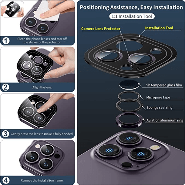 G-NEXT Apple iPhone 14 Pro Uyumlu  Kamera Lens Koruyucu - Köknar Yeşili