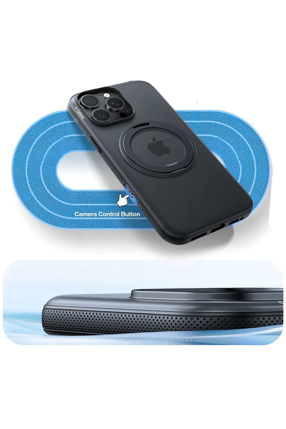 Torras Apple iPhone 16 Pro Max O Stand R Fitness Serisi Magsafe Kılıf - Siyah