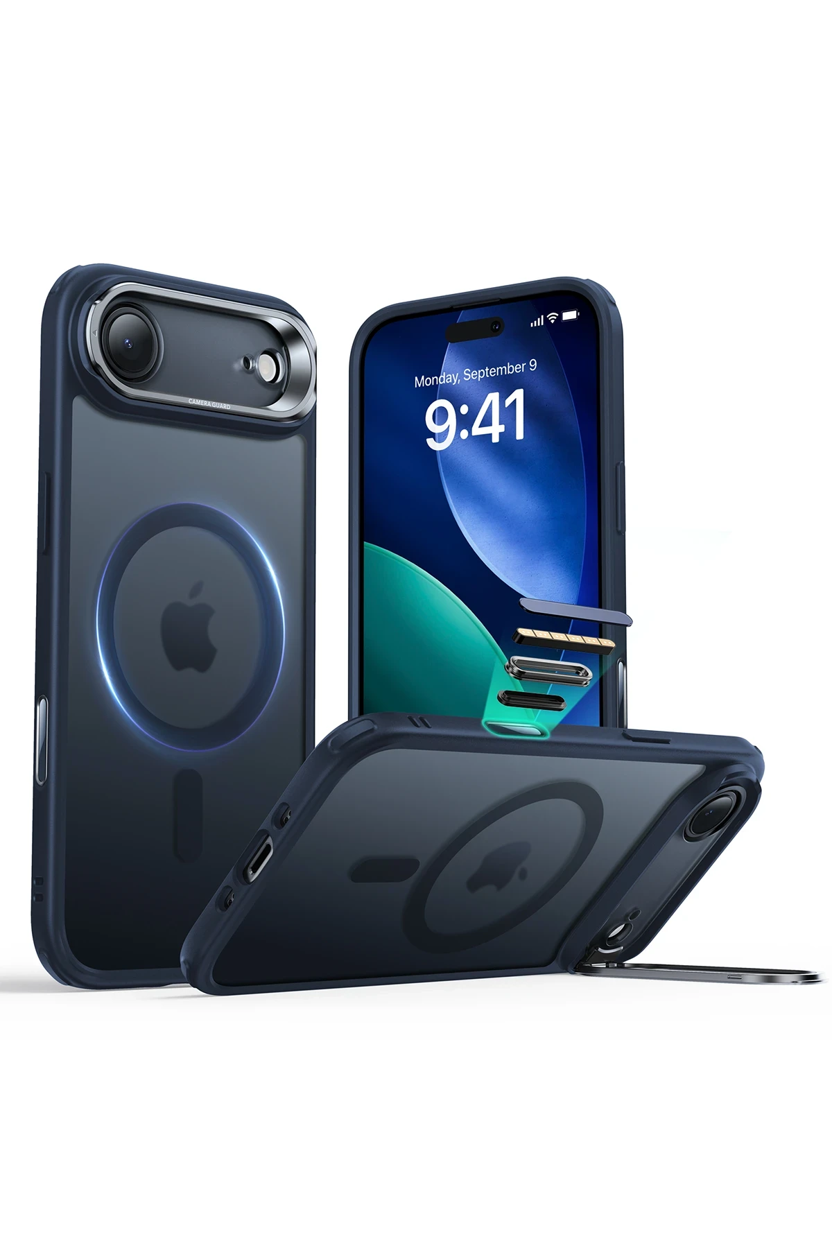 ESR Apple iPhone 17 Air Classic Hybrid Magsafe Standlı Kapak - Mavi