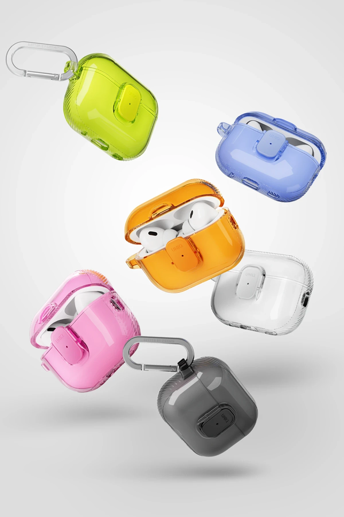 Uniq Airpods 4 (4.nesil) Glase Pro Kilitli Kılıf - Şeffaf