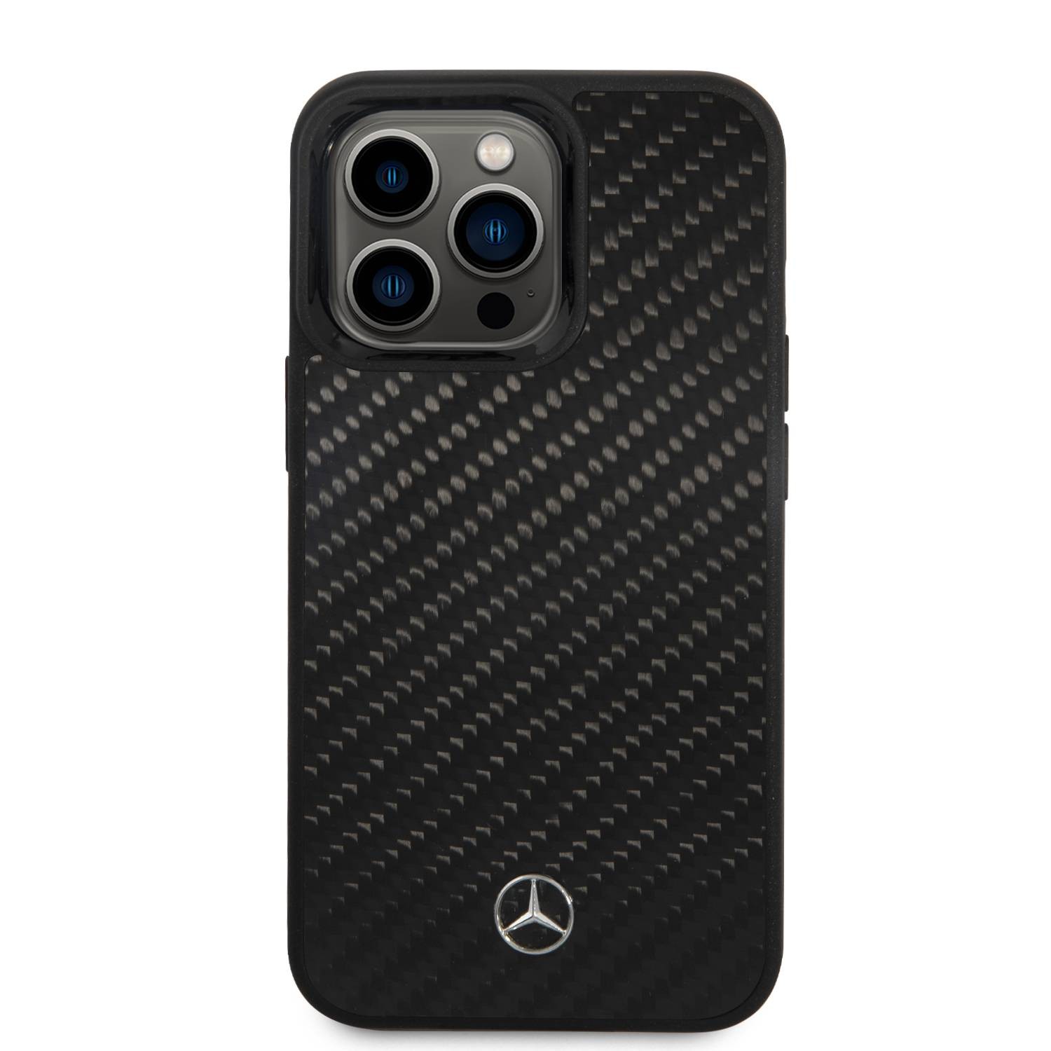 Mercedes -Benz Apple Apple iPhone 14 Pro Compatible Magsafe -featured Real Carbon Fiber Case Mehmp14LRCABK - Black