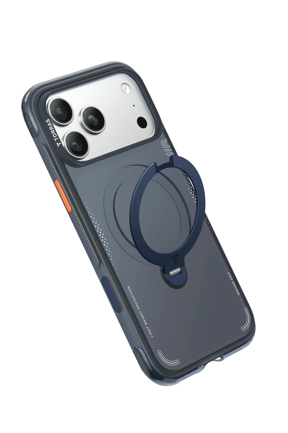 Torras Apple iPhone 17 Pro Max O Stand Spin Air Serisi Magsafe Kılıf - Lacivert