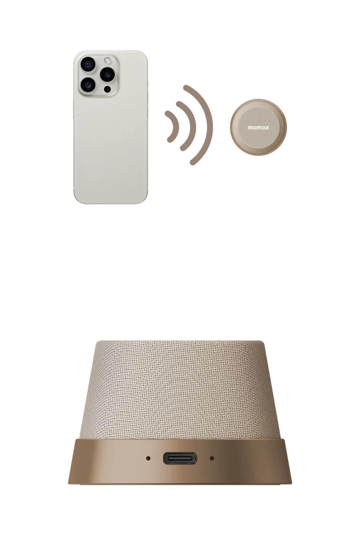 MOMAX BS6HKL2 1-Vibe Go Magnetic Wireless speaker (Desert Titanium)