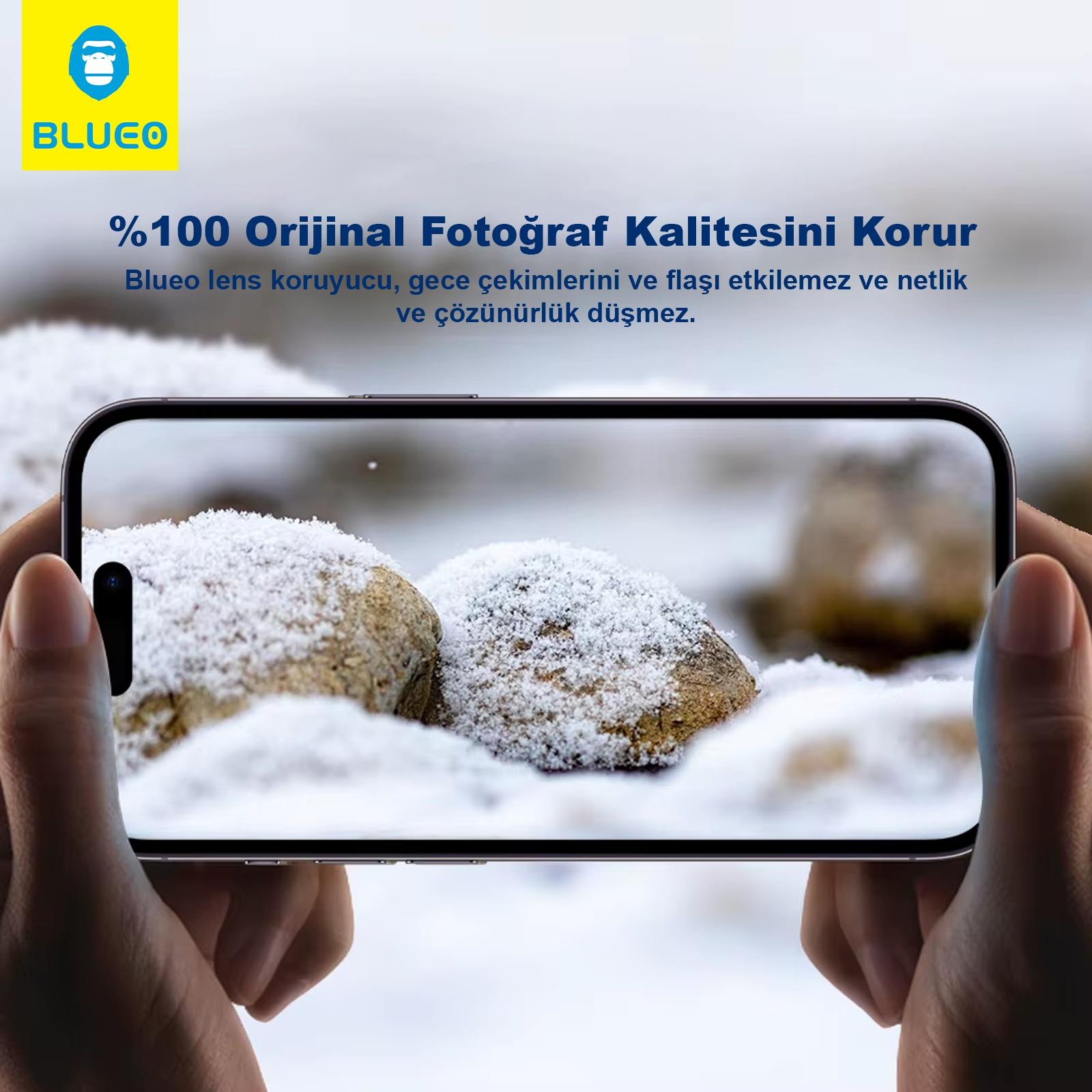 Blueo AR 99.99 iPhone 17 Pro 17 Pro Max Kamera Lens Koruyucu Gümüş
