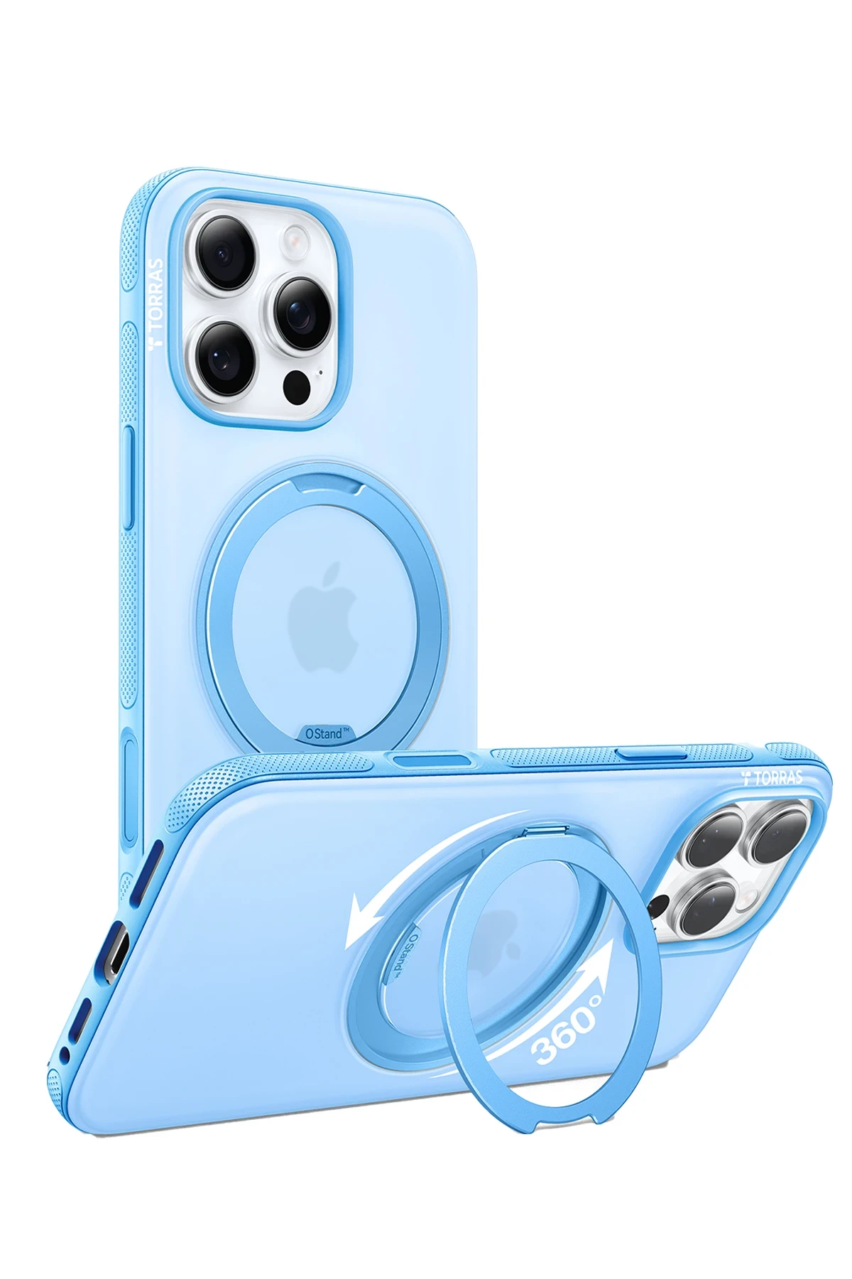 Torras Apple iPhone 16 Pro Max O Stand R Fitness Serisi Magsafe Kılıf - Açık Mavi