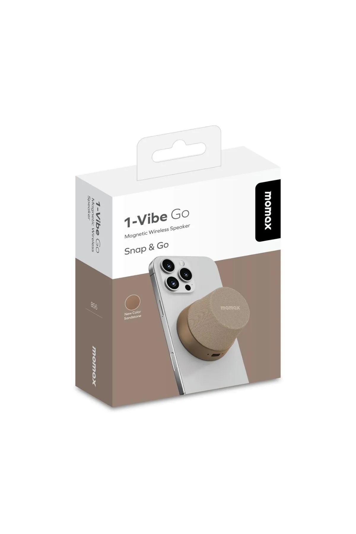 MOMAX BS6HKL2 1-Vibe Go Magnetic Wireless speaker (Desert Titanium)