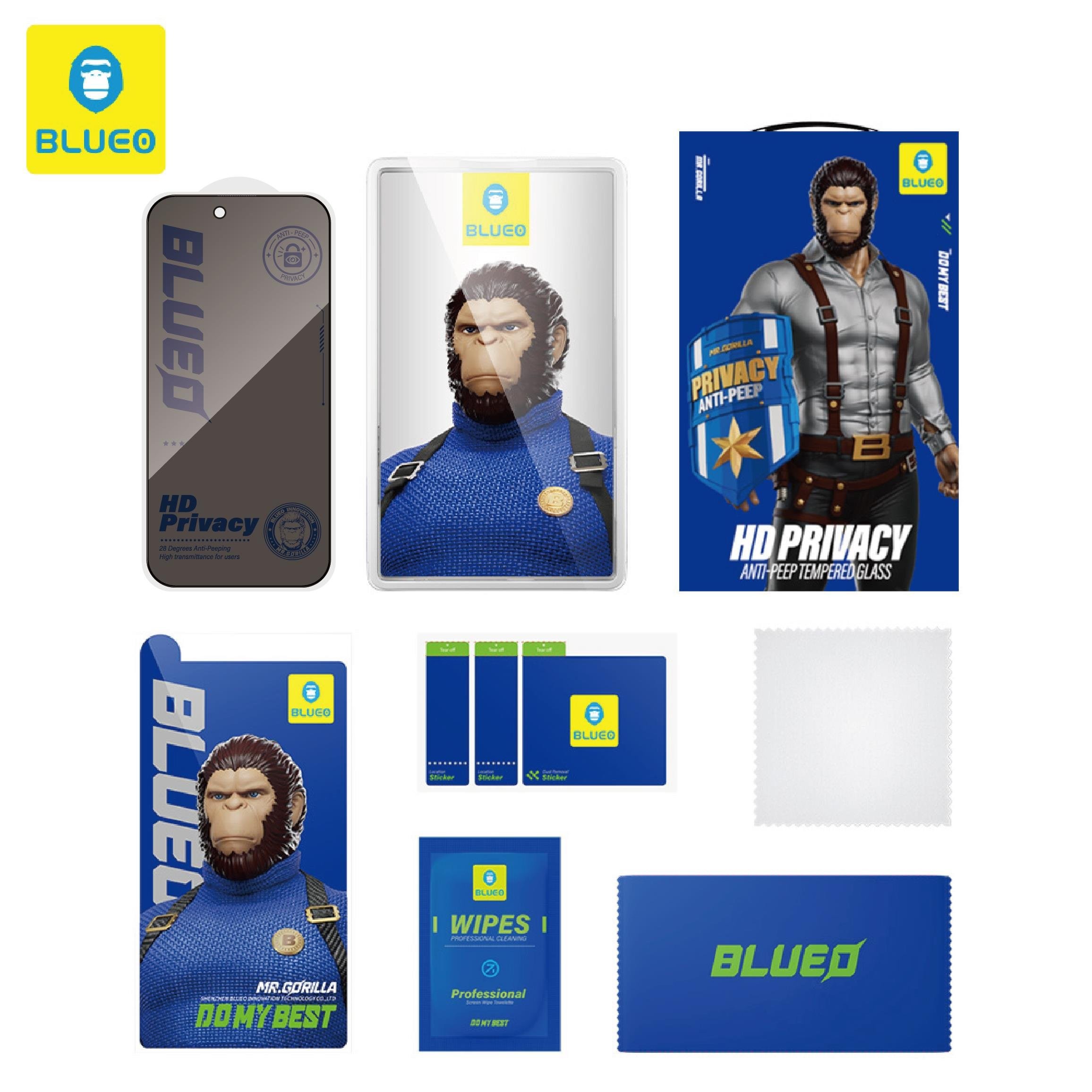 Blueo Anti-Peep Privacy iPhone 17/17 Pro Uyumlu Hayalet Full Cam Ekran Koruyucu Göz Yormayan HD Görüntü