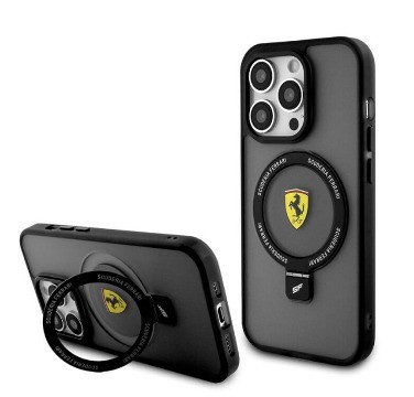 FERRARİ HC MAGSAFE RING STAND BLACK iPhone 15 PRO