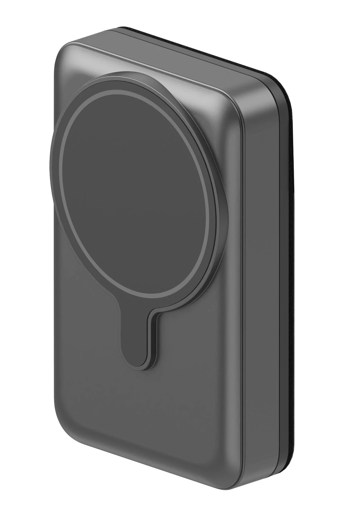 Energea MagWallet Card 10K 10.000 mAh 20W Type-C ve 15W Kablosuz Şarj Çıkışlı Ekstra Stand Özellikli Magsafe Kartlıklı PD Hızlı Şarj Magsafe Powerbank - Koyu Gri