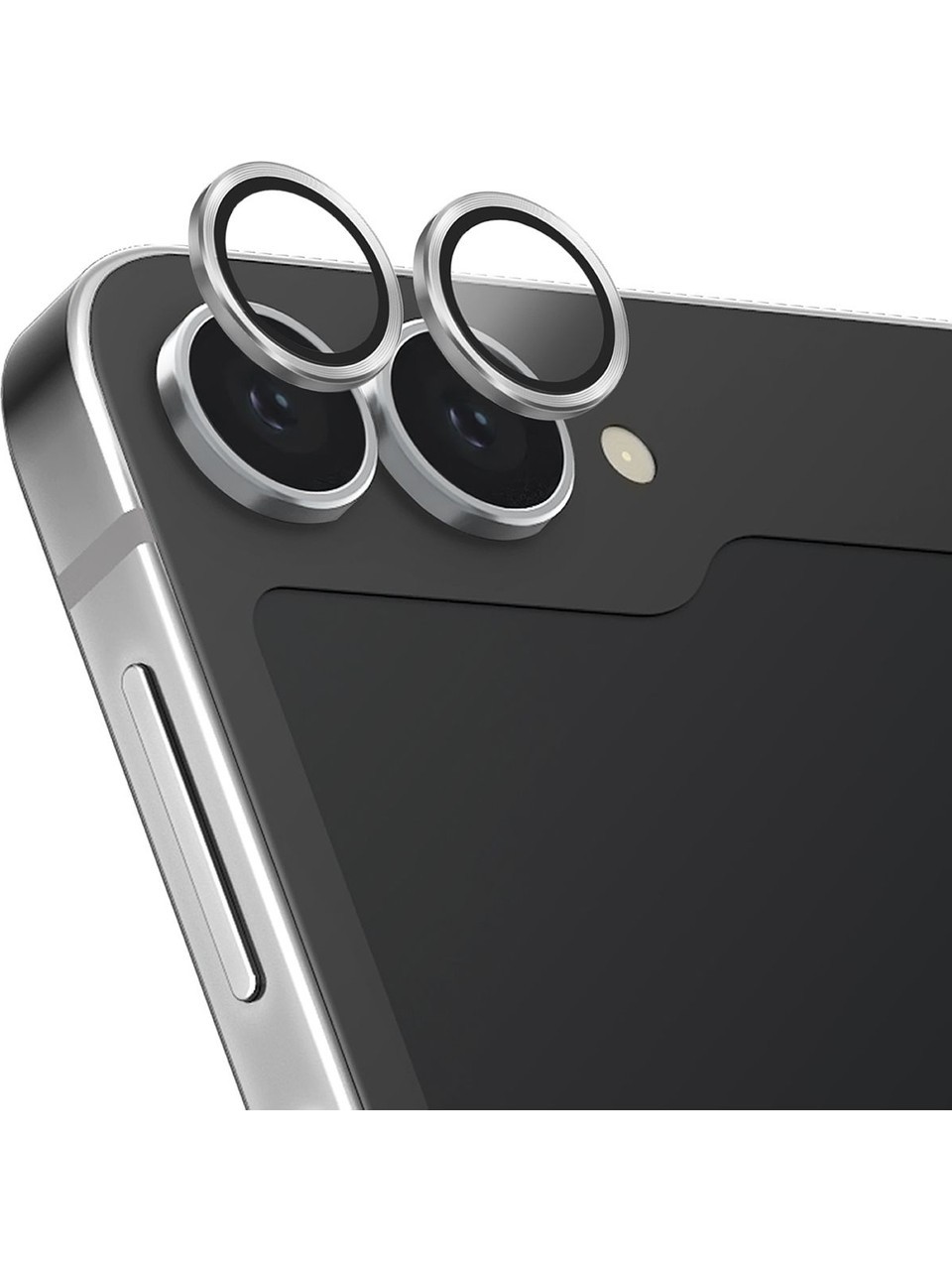 Unıq Optik Çelik Çerçeveli Kamera Koruyucu Lens Z Flip 6 - Silver