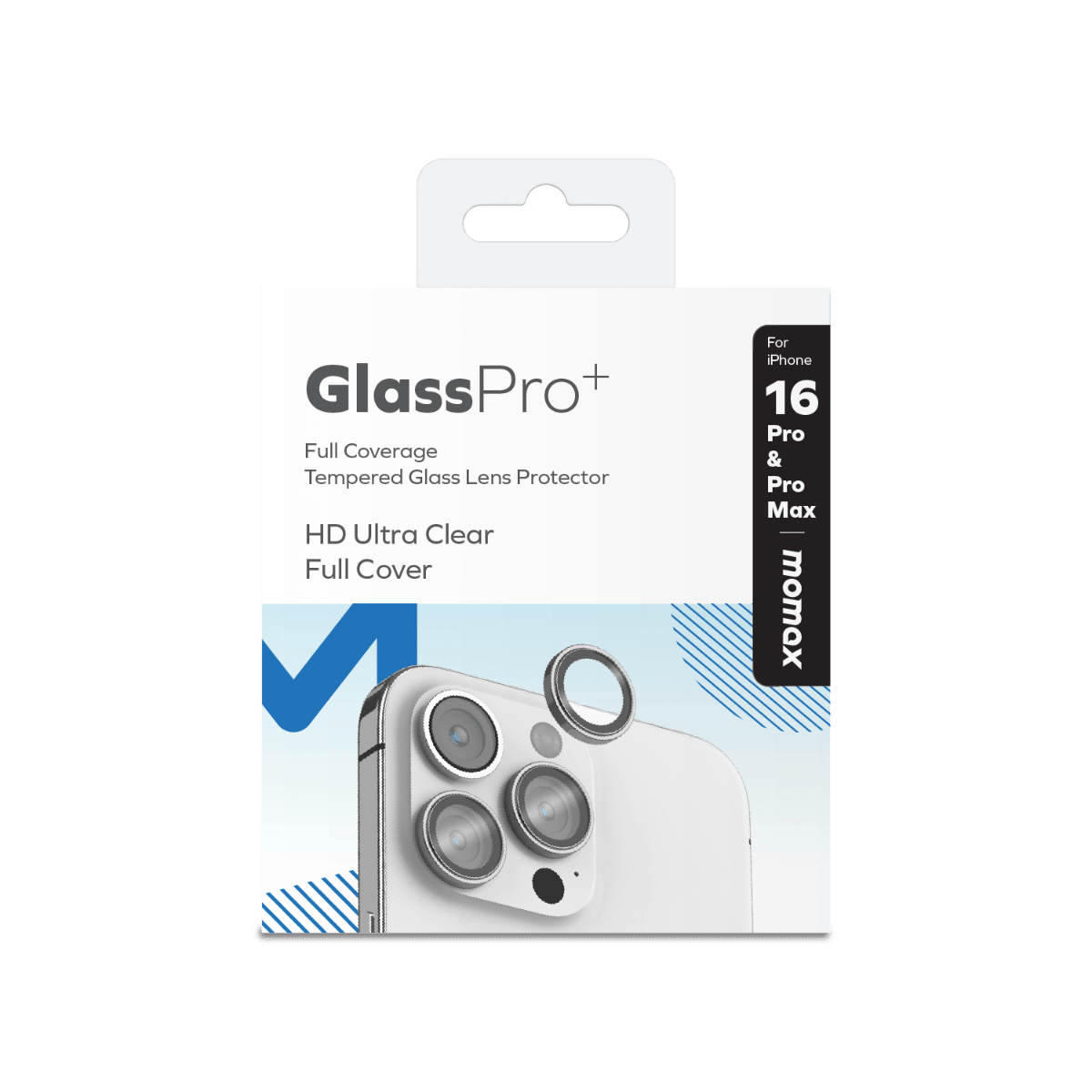 GlassPro+ Full Coverage Tempered Glass Lens Protector iPhone 16 Pro / iPhone 16 Pro Max (Black)