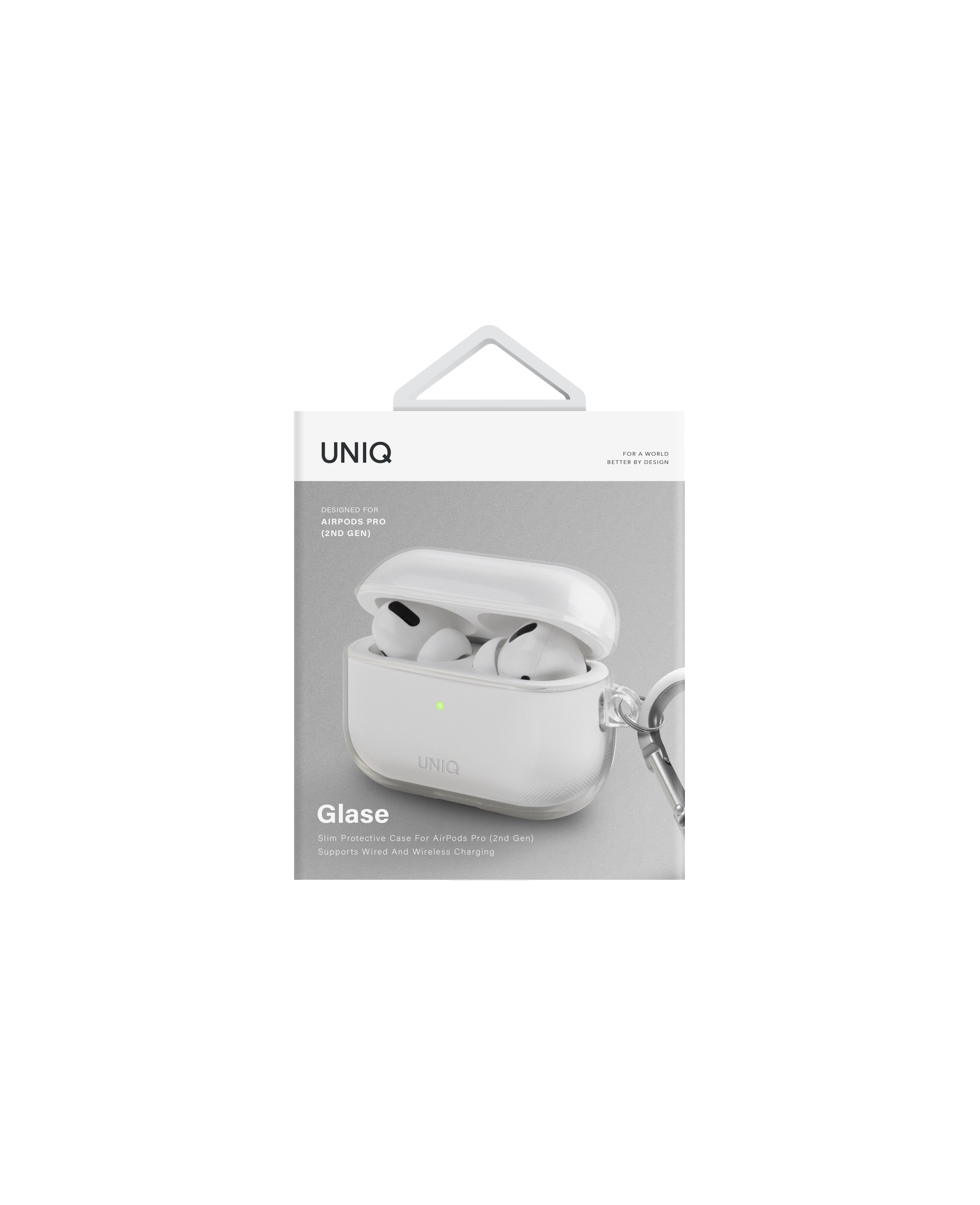 Uniq Airpods Pro 2 (2.nesil) Glase Silikon Kılıf - Şeffaf